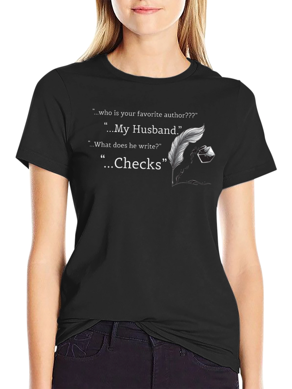 Husband Author Check Writer Novelty T-Shirt
