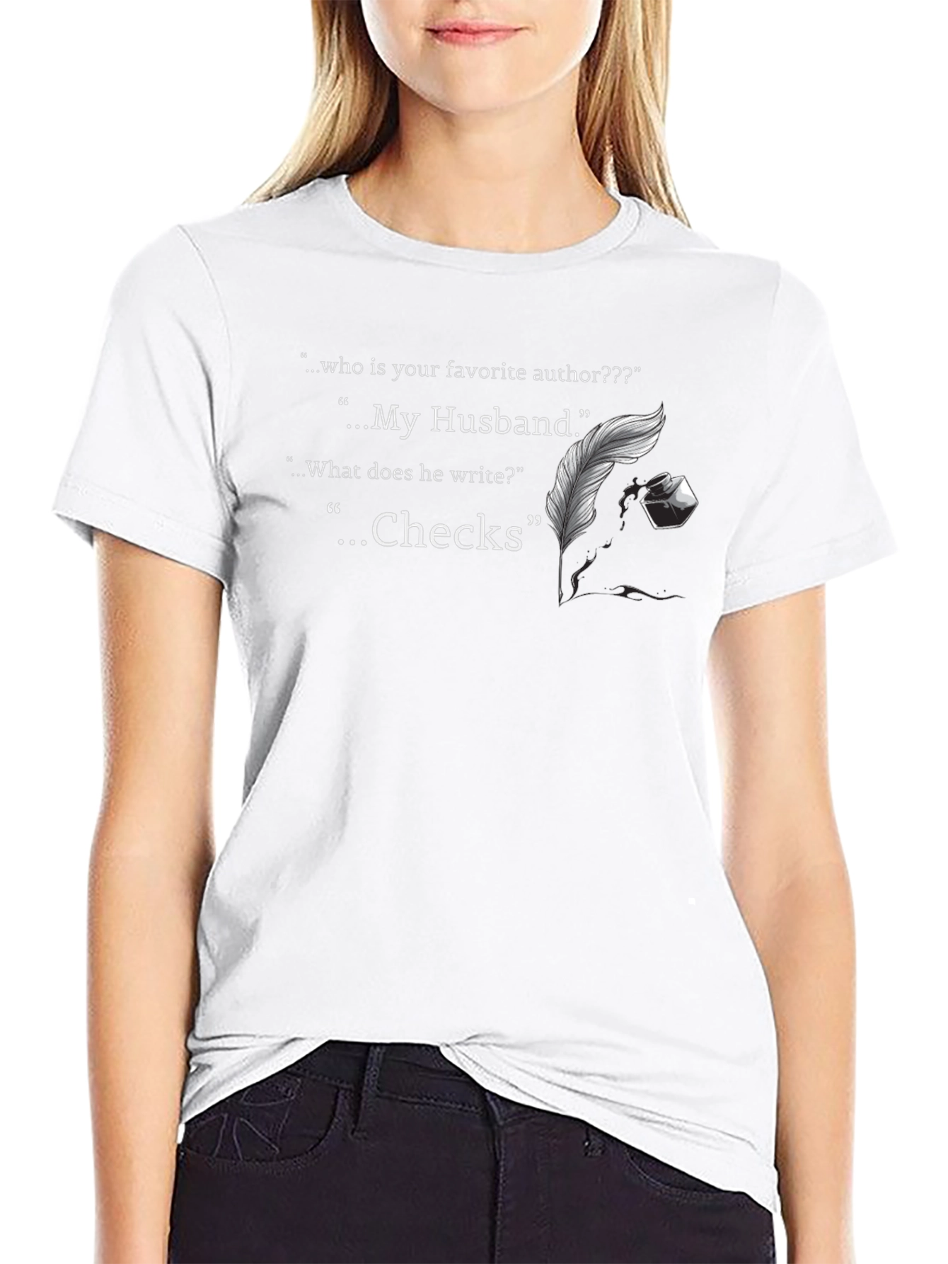 Husband Author Check Writer Novelty T-Shirt