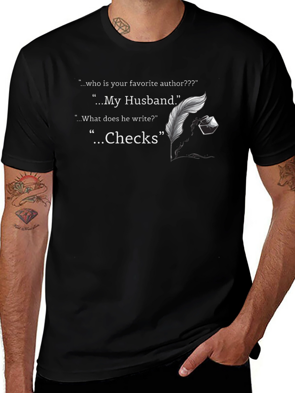 Husband Author Check Writer Novelty T-Shirt