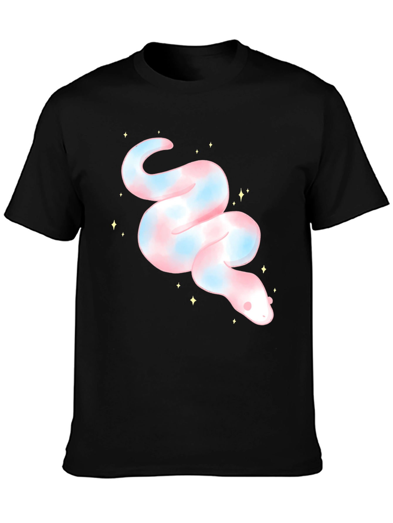 Cute Snake Graphic Tee - Black Unisex T-Shirt