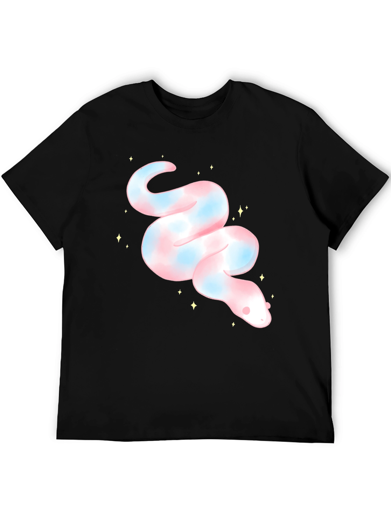 Cute Snake Graphic Tee - Black Unisex T-Shirt