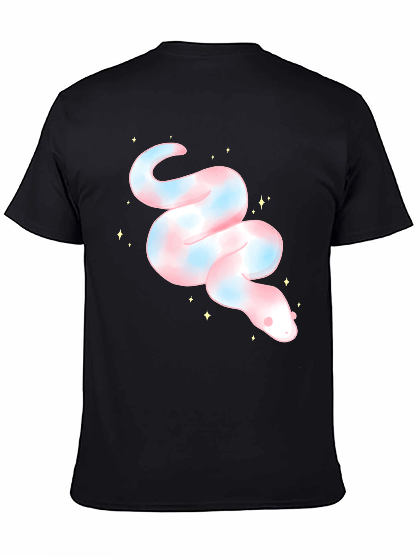 Cute Snake Graphic Tee - Black Unisex T-Shirt