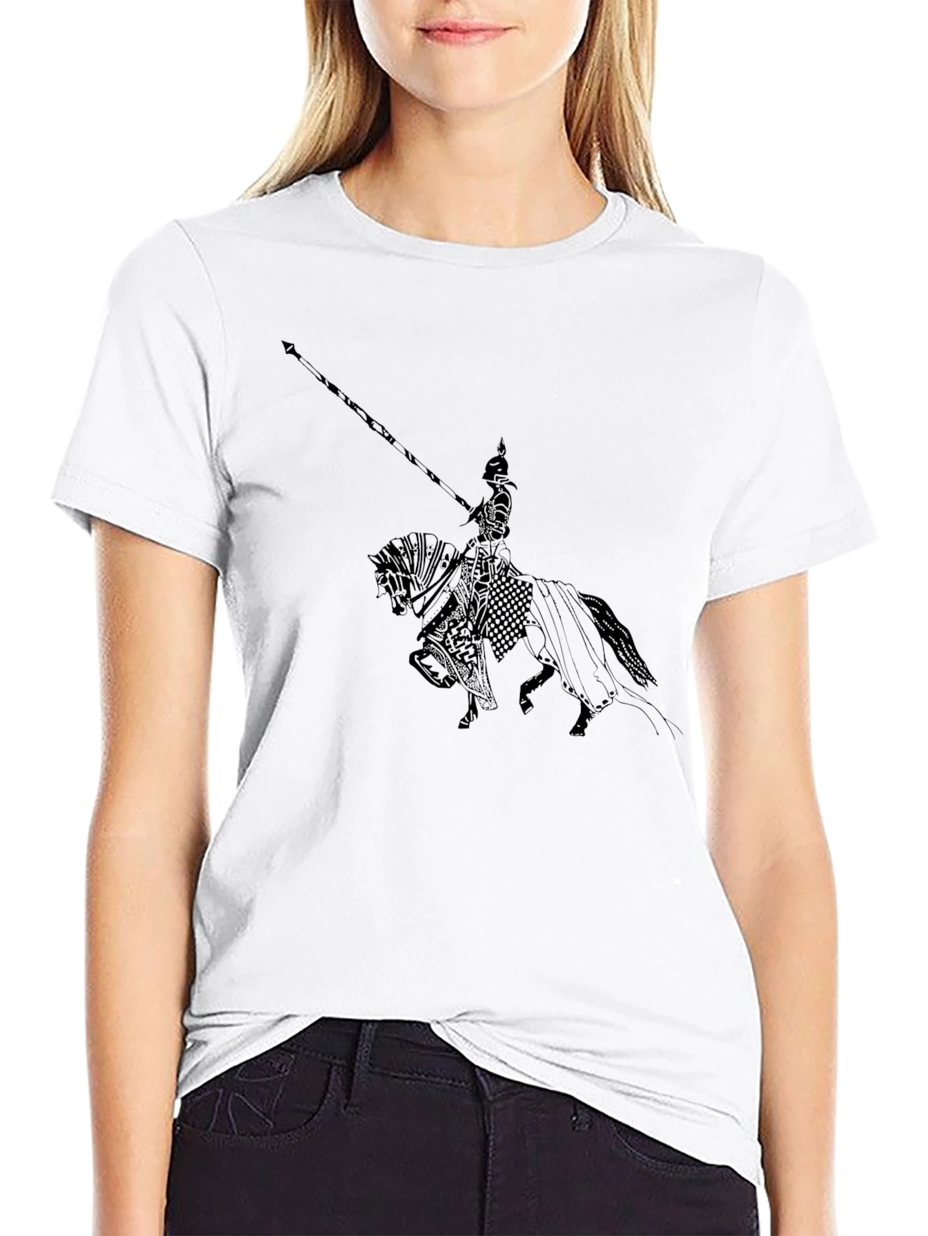 Knight on Horse T-Shirt - Black
