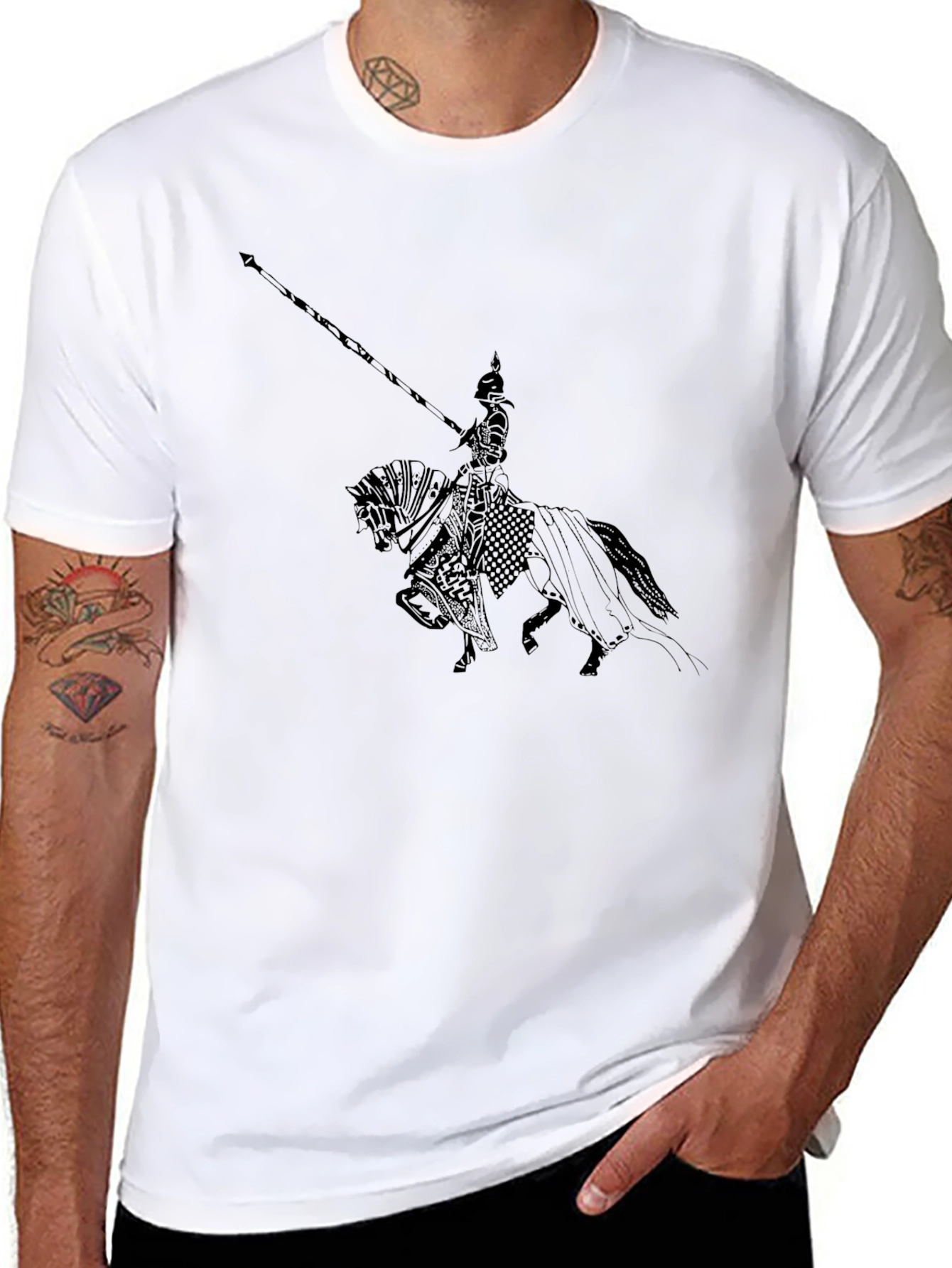 Knight on Horse T-Shirt - Black