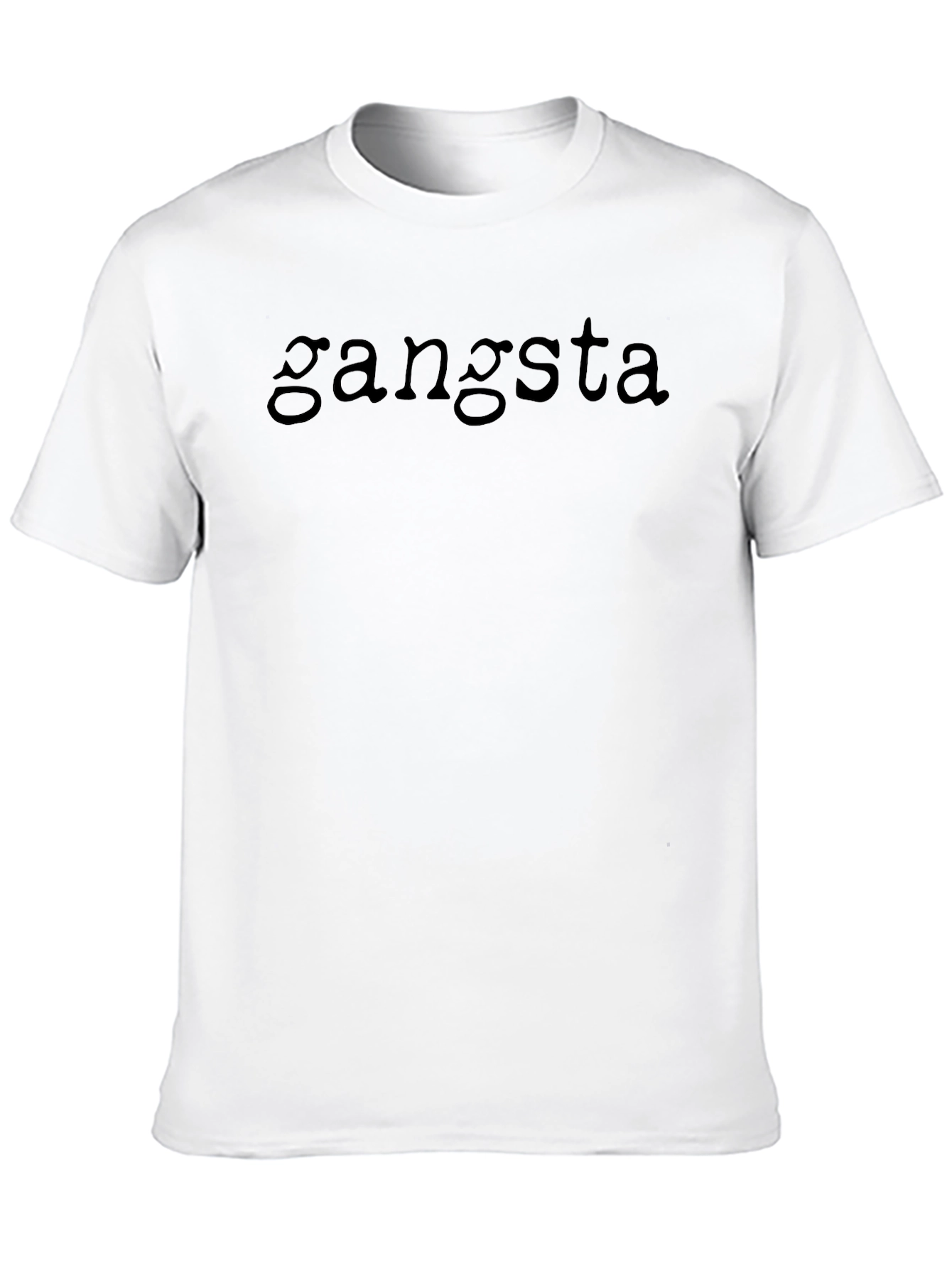 Gangsta Text Graphic Black T-Shirt