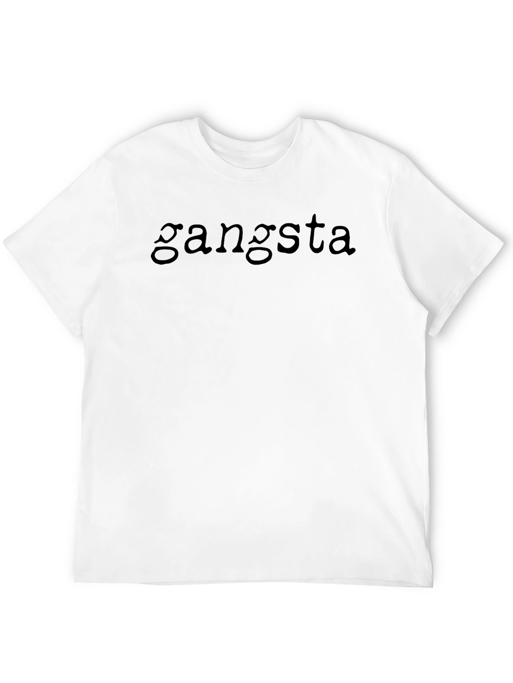 Gangsta Text Graphic Black T-Shirt