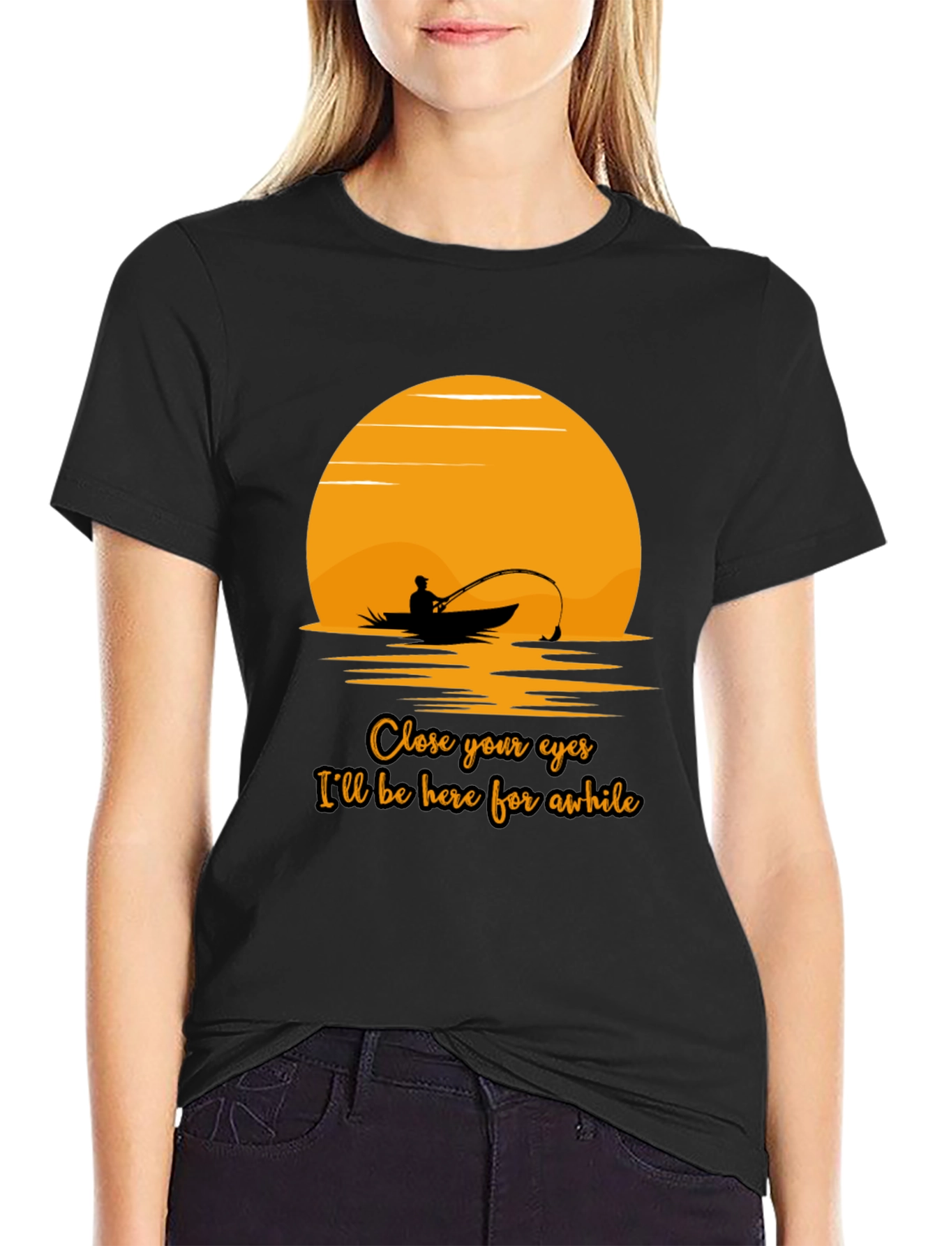 Fishing Sunset Graphic Tee - Close Your Eyes Design