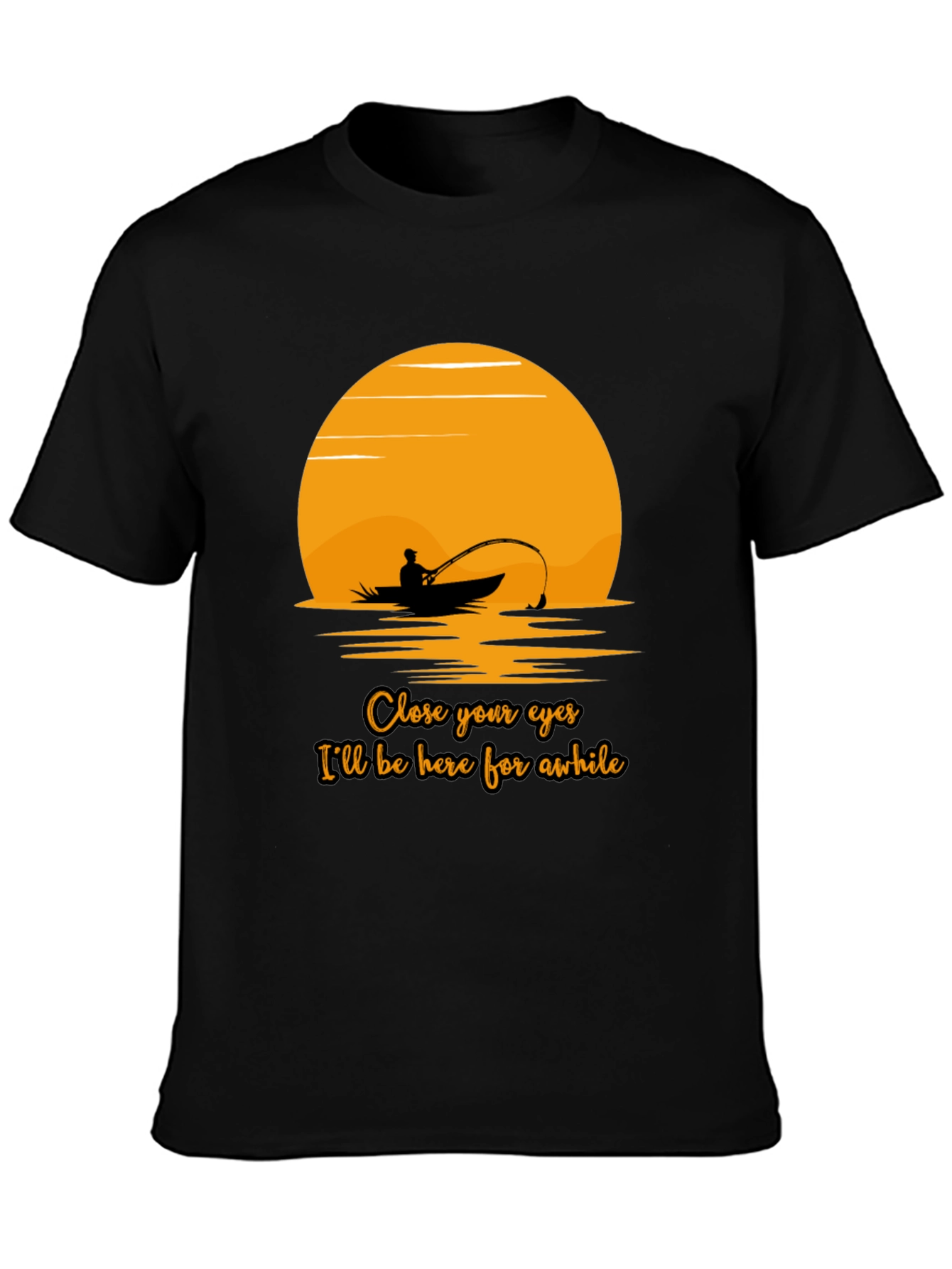 Fishing Sunset Graphic Tee - Close Your Eyes Design