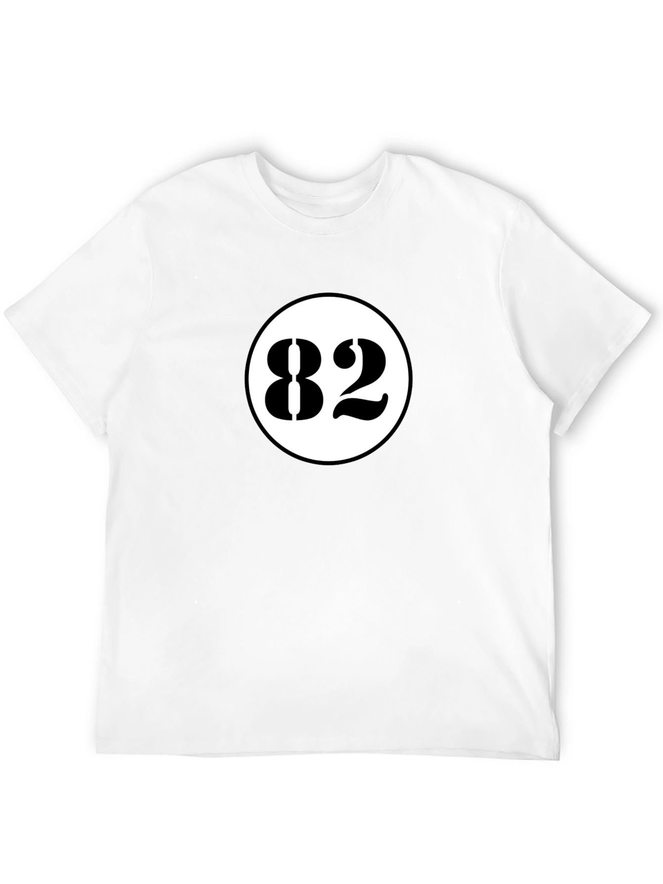Black T-Shirt with White 82 Circle