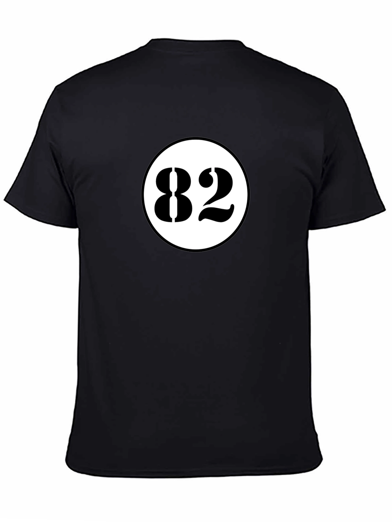 Black T-Shirt with White 82 Circle