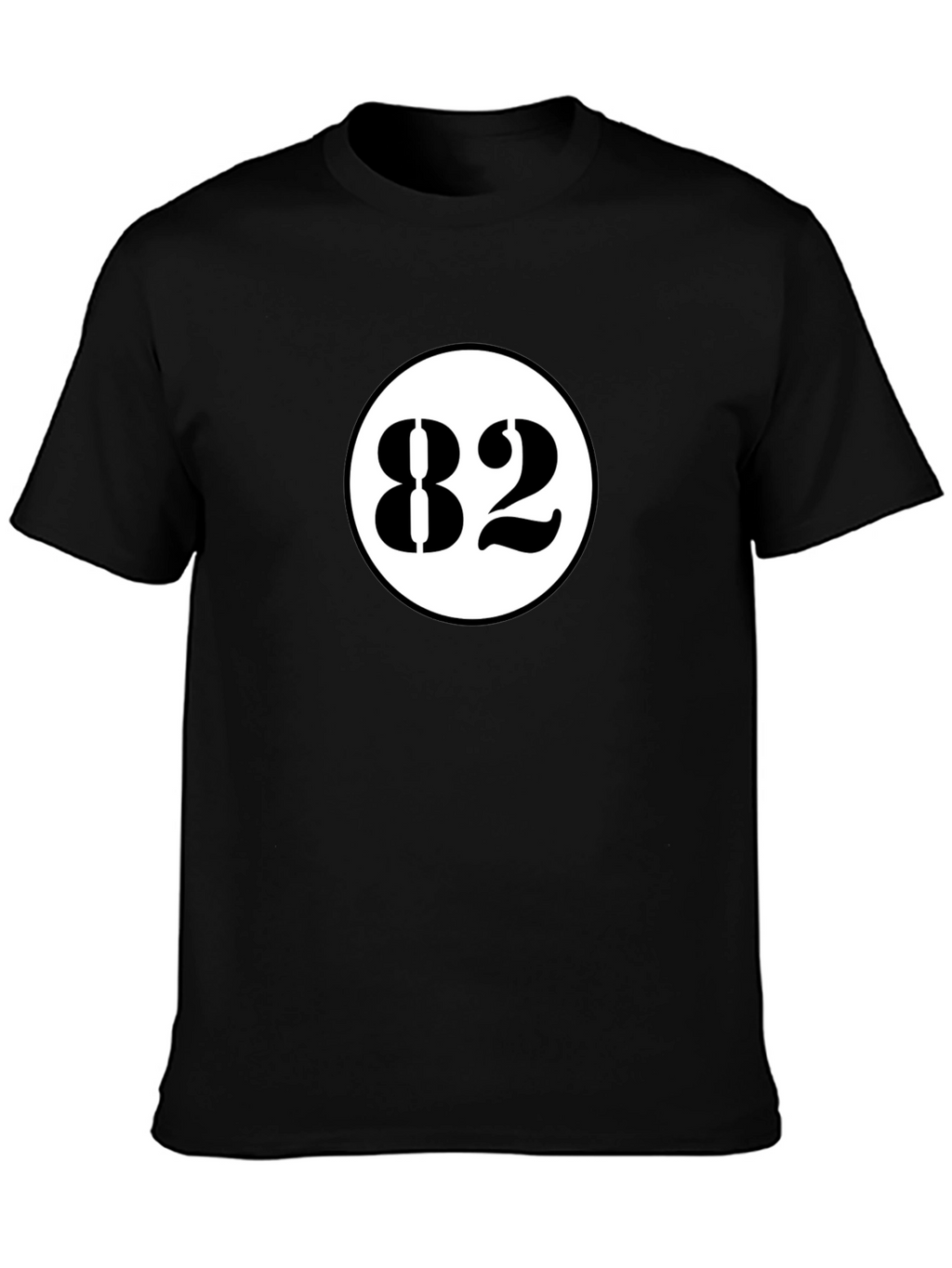 Black T-Shirt with White 82 Circle