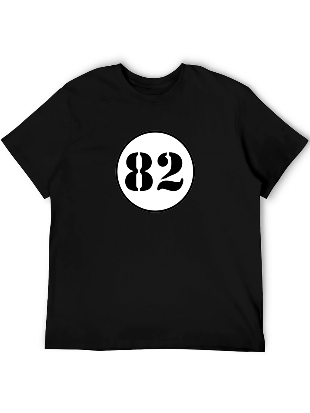Black T-Shirt with White 82 Circle