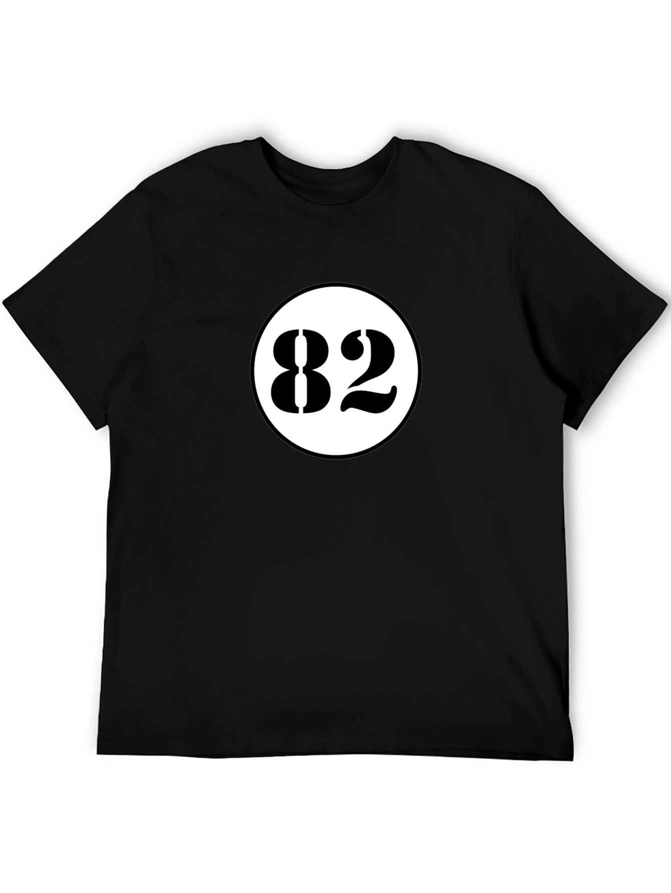 Black T-Shirt with White 82 Circle