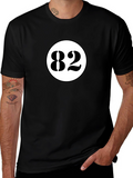 Black T-Shirt with White 82 Circle