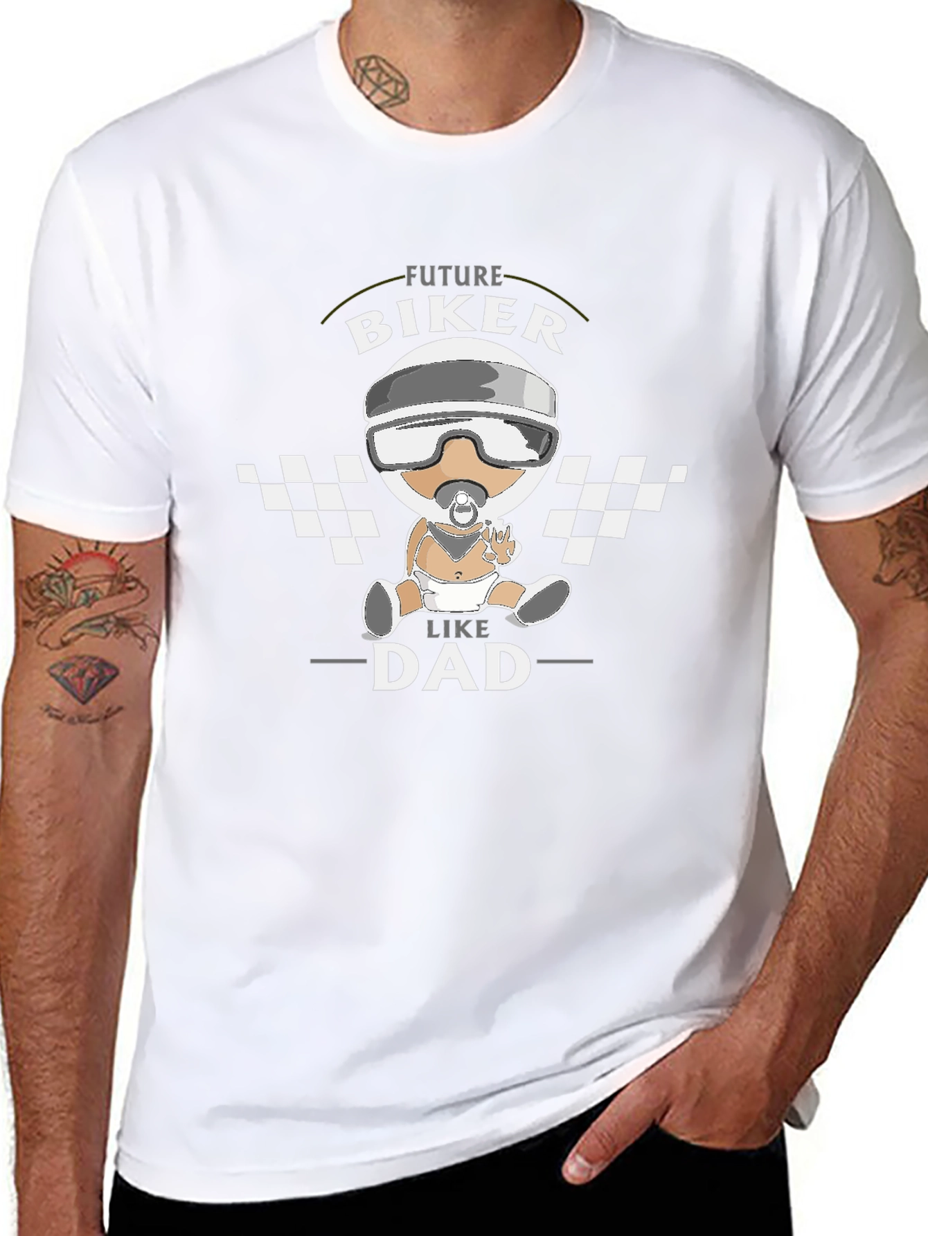 Future Biker Like Dad Black T-Shirt