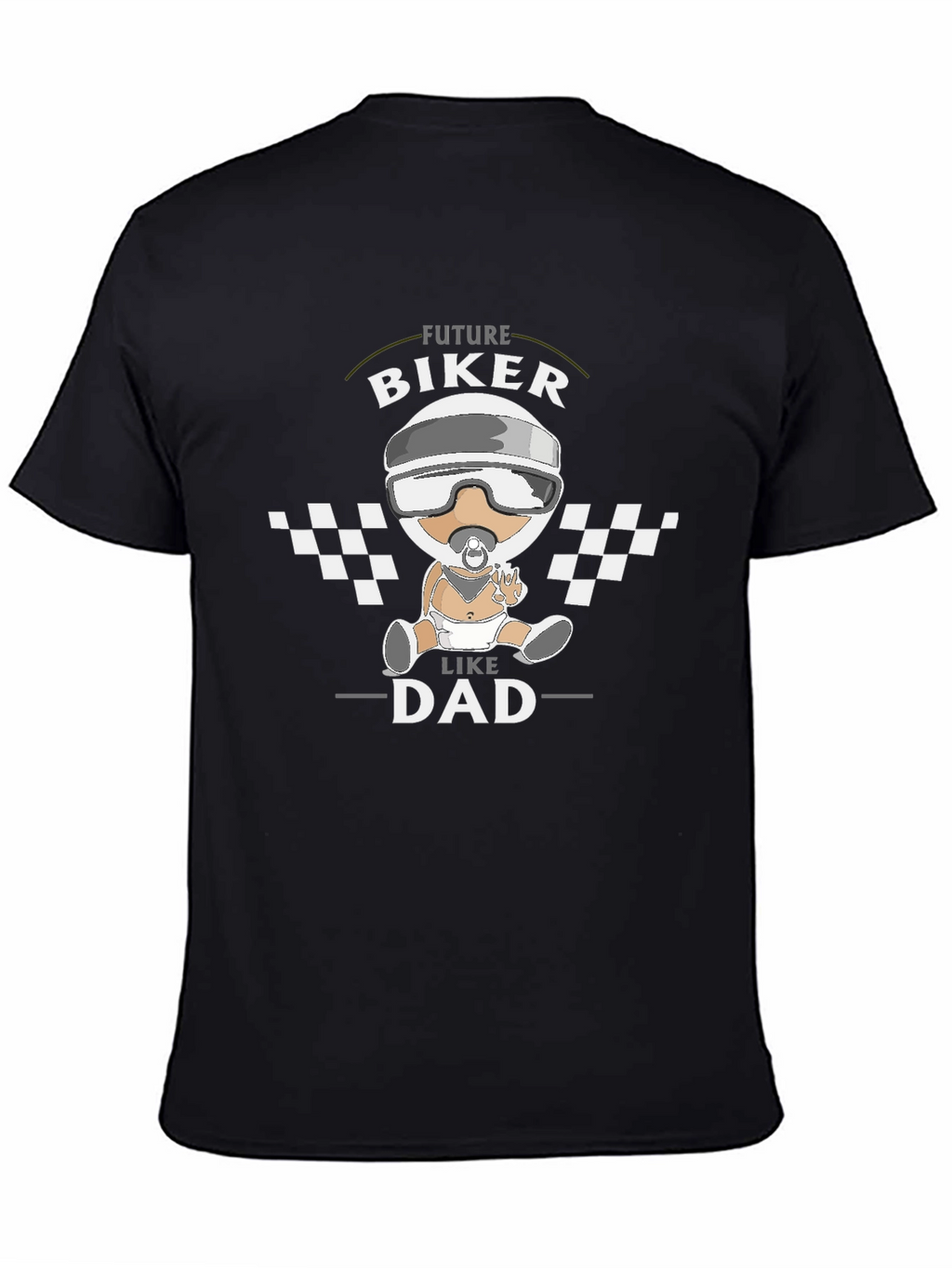 Future Biker Like Dad Black T-Shirt