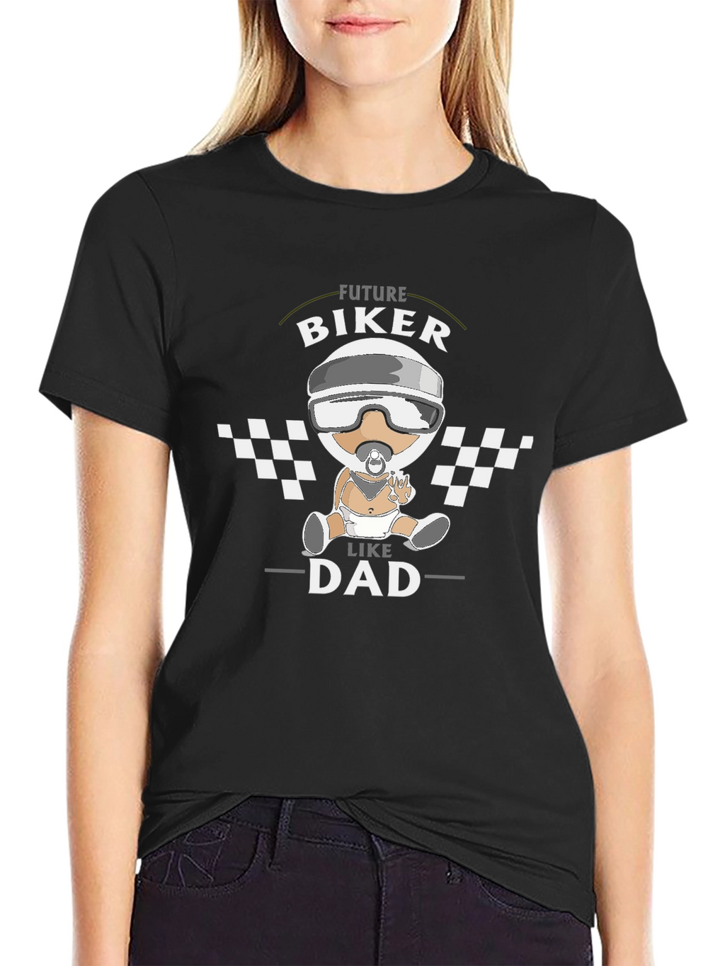 Future Biker Like Dad Black T-Shirt