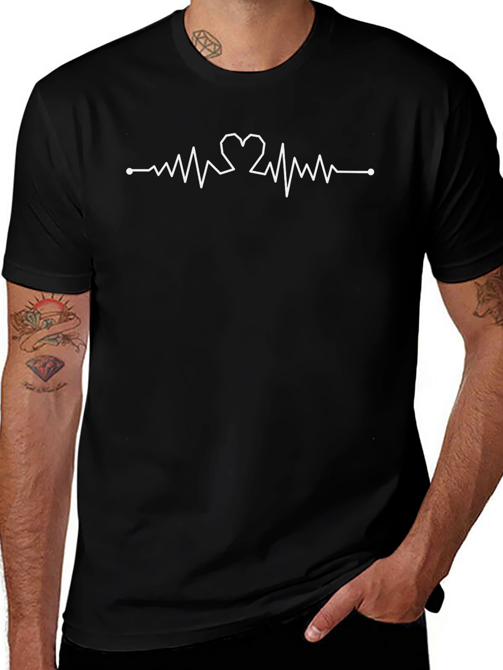 Heartbeat Heart Love Line Graphic T-Shirt