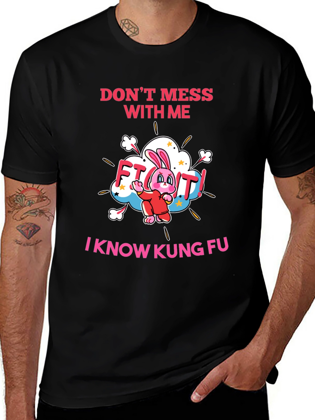 Kung Fu Rabbit Graphic T-Shirt
