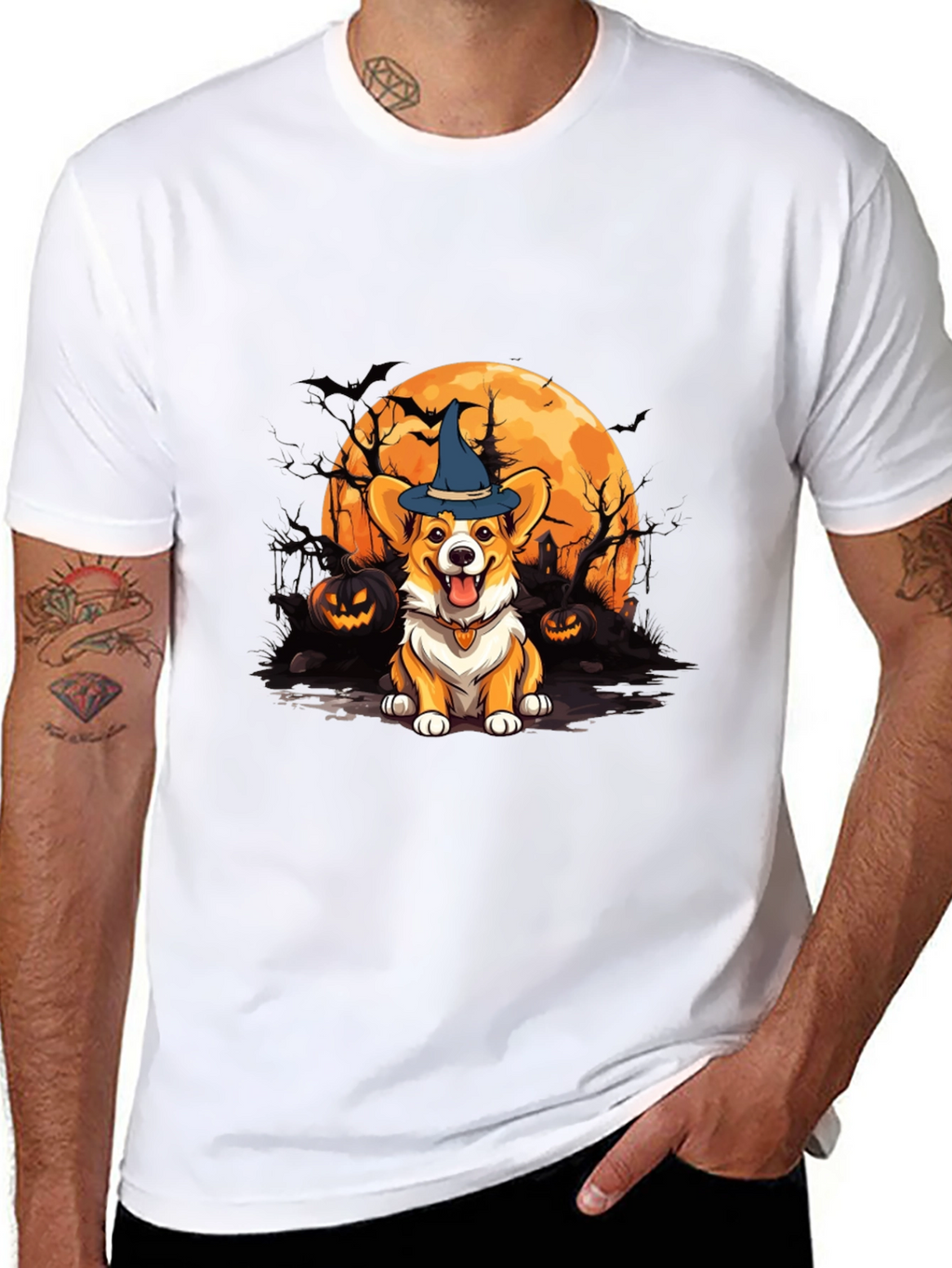 Halloween Corgi Witch T-Shirt