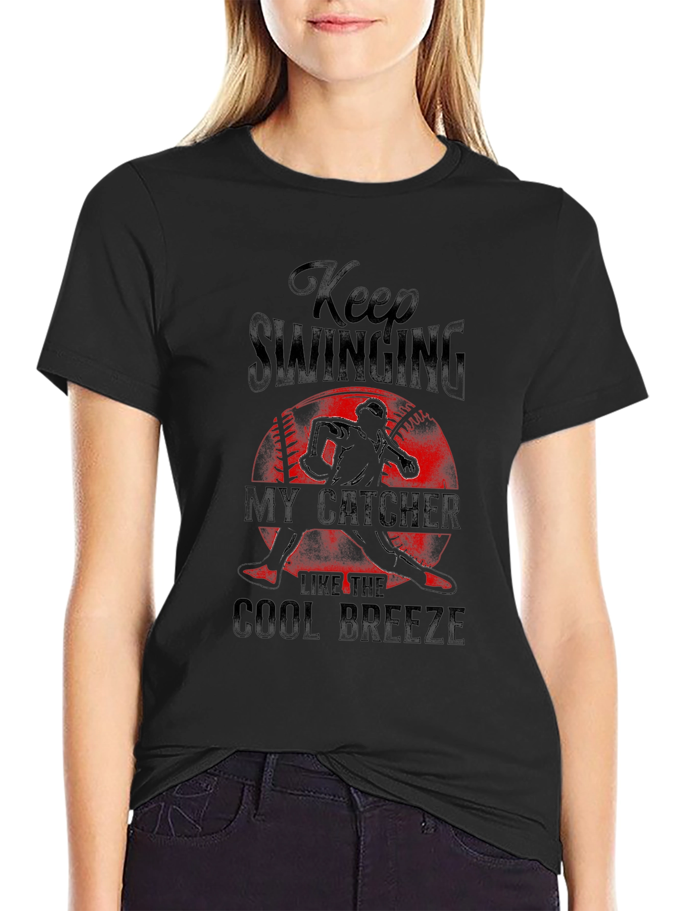 Keep Swinging My Catcher Tee