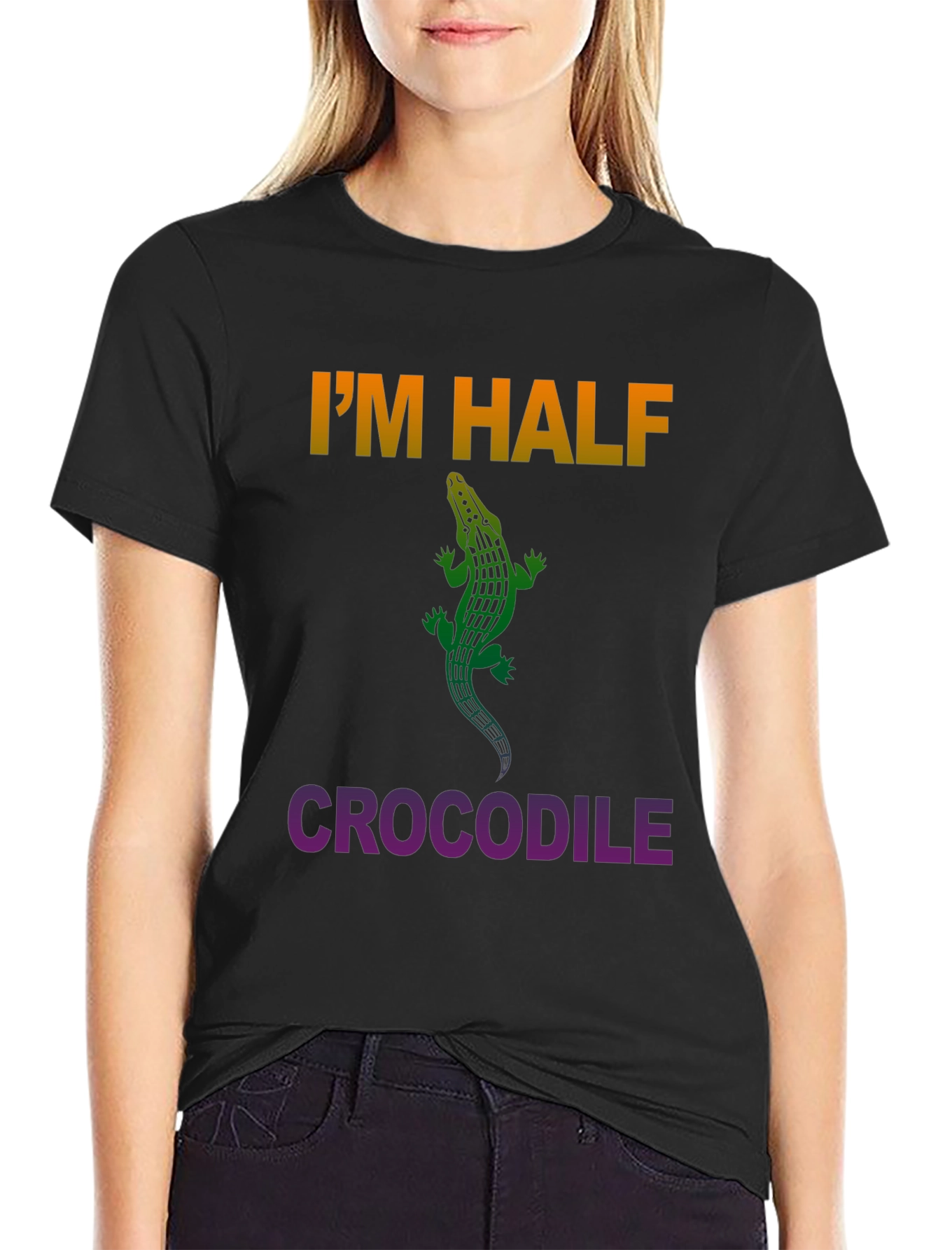 Im Half Crocodile Graphic Tee - Unique Design
