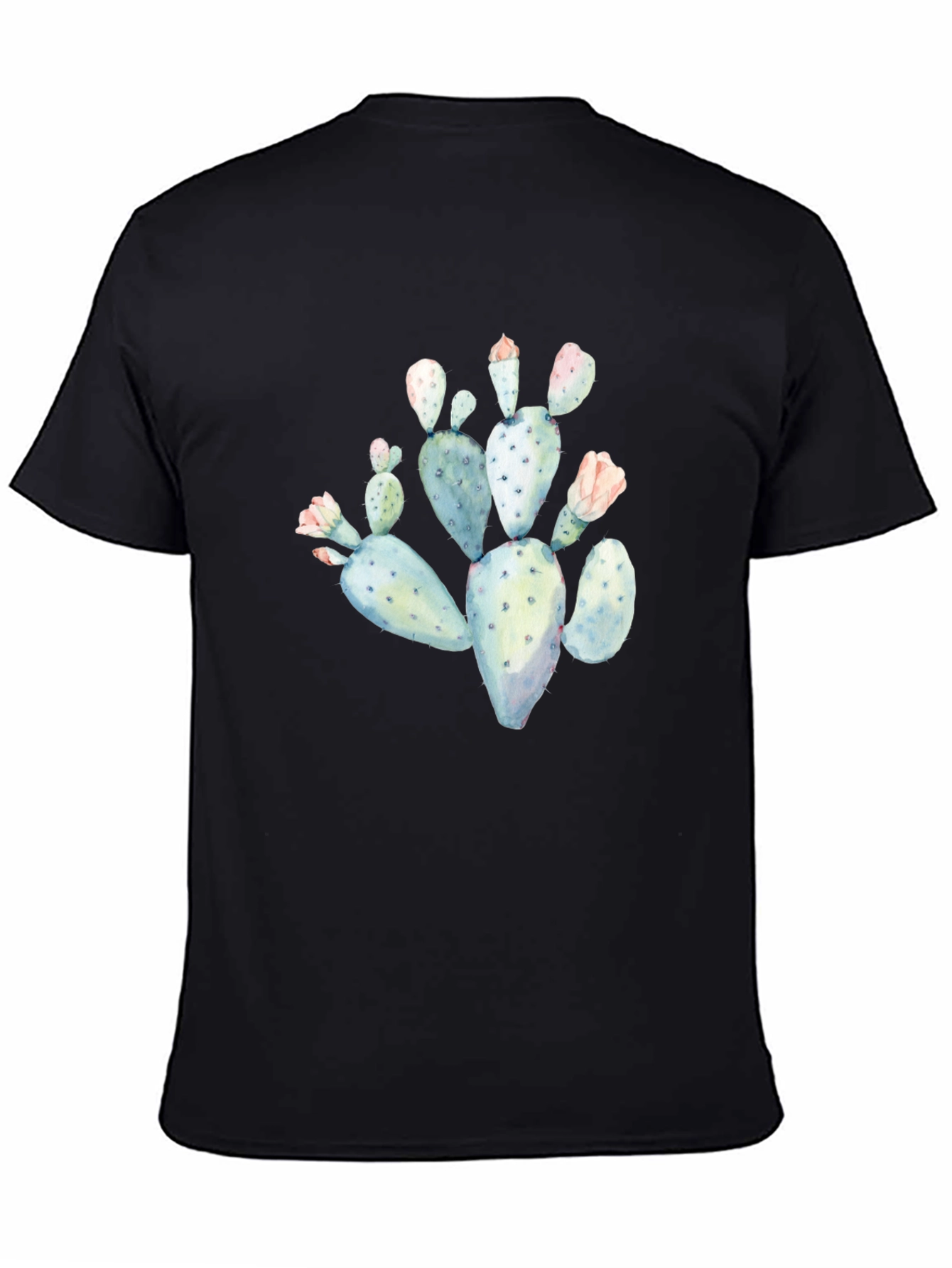Cactus Graphic Tee - Black Cotton T-Shirt