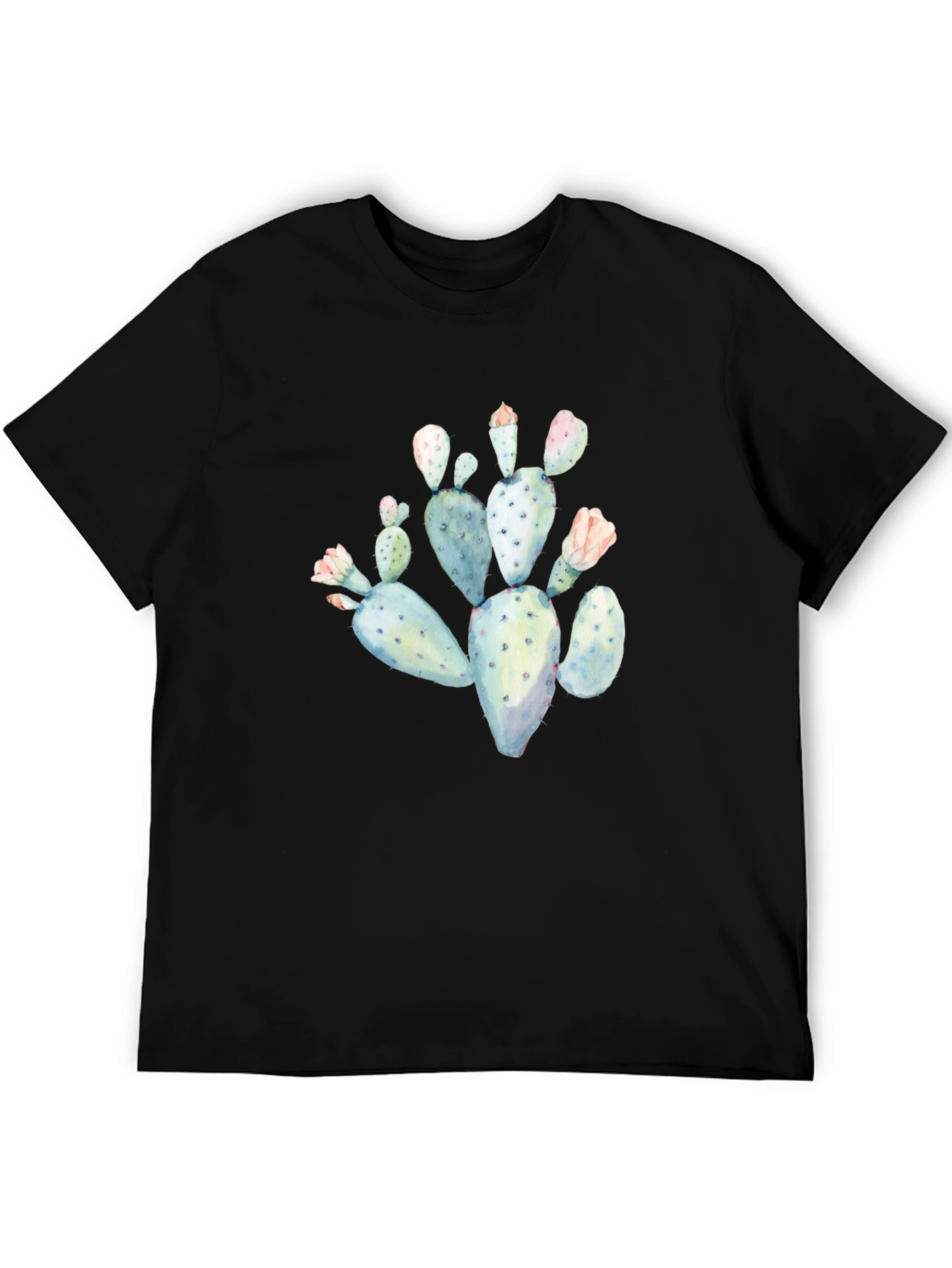 Cactus Graphic Tee - Black Cotton T-Shirt