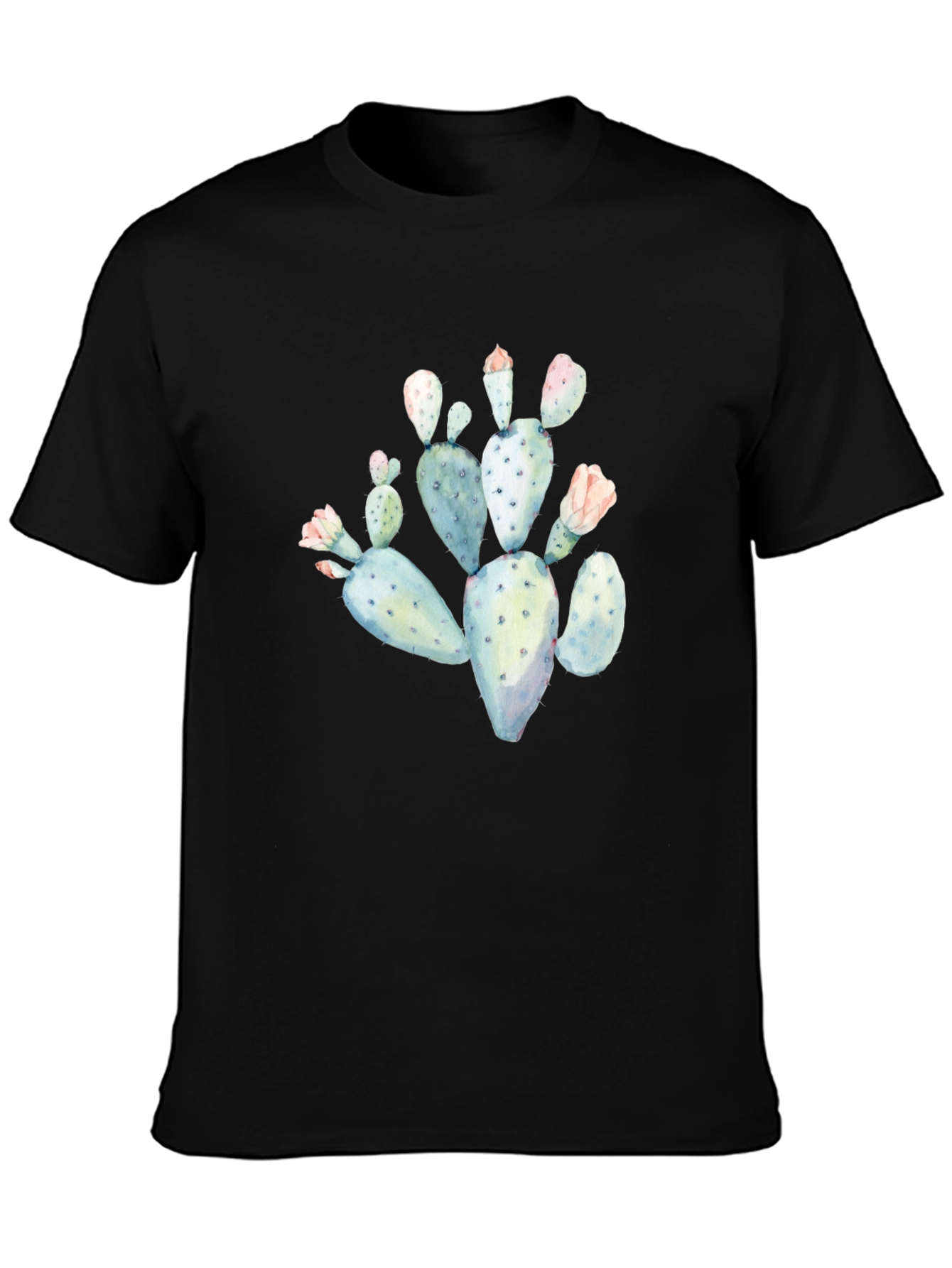Cactus Graphic Tee - Black Cotton T-Shirt