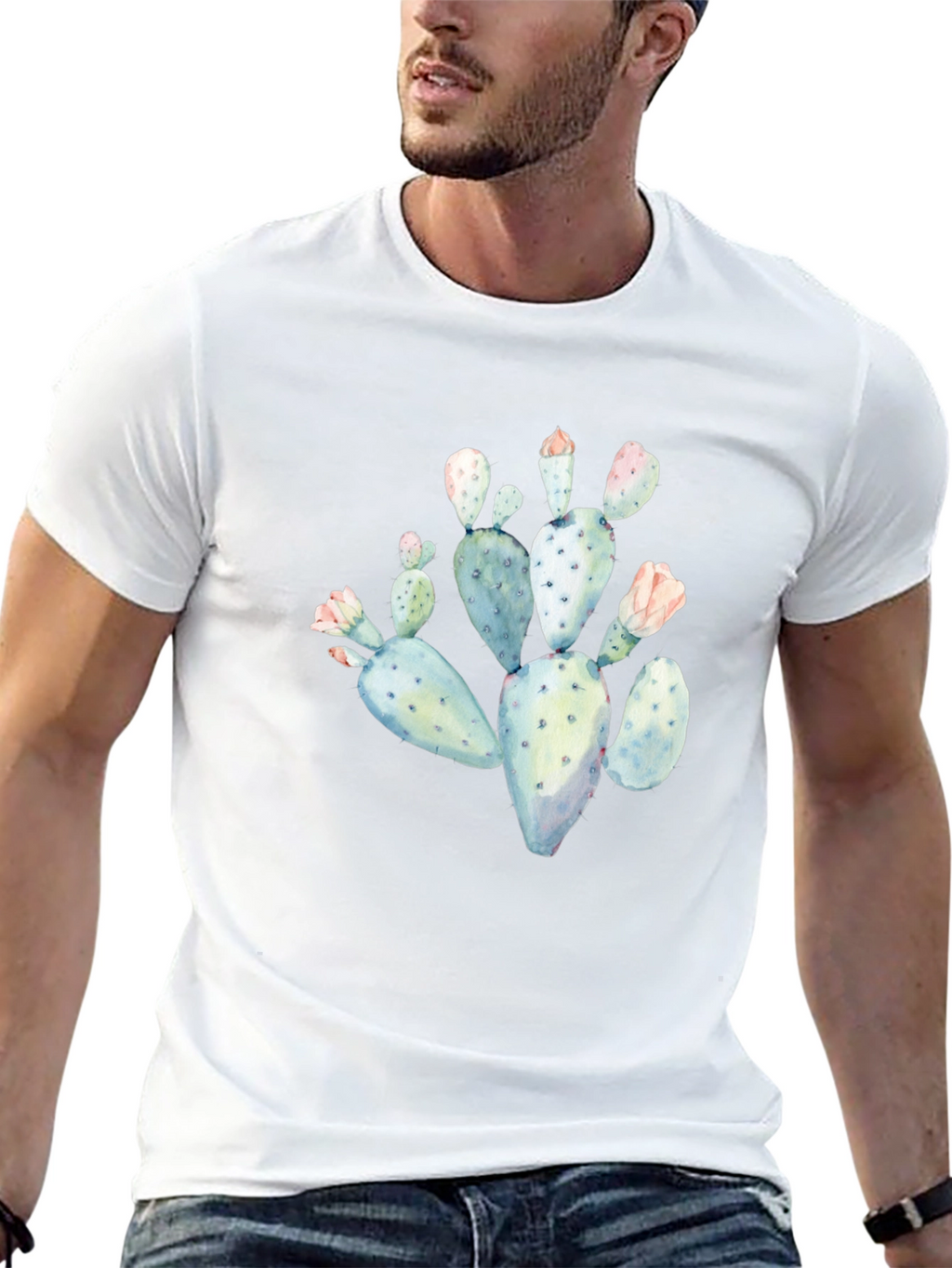 Cactus Graphic Tee - Black Cotton T-Shirt