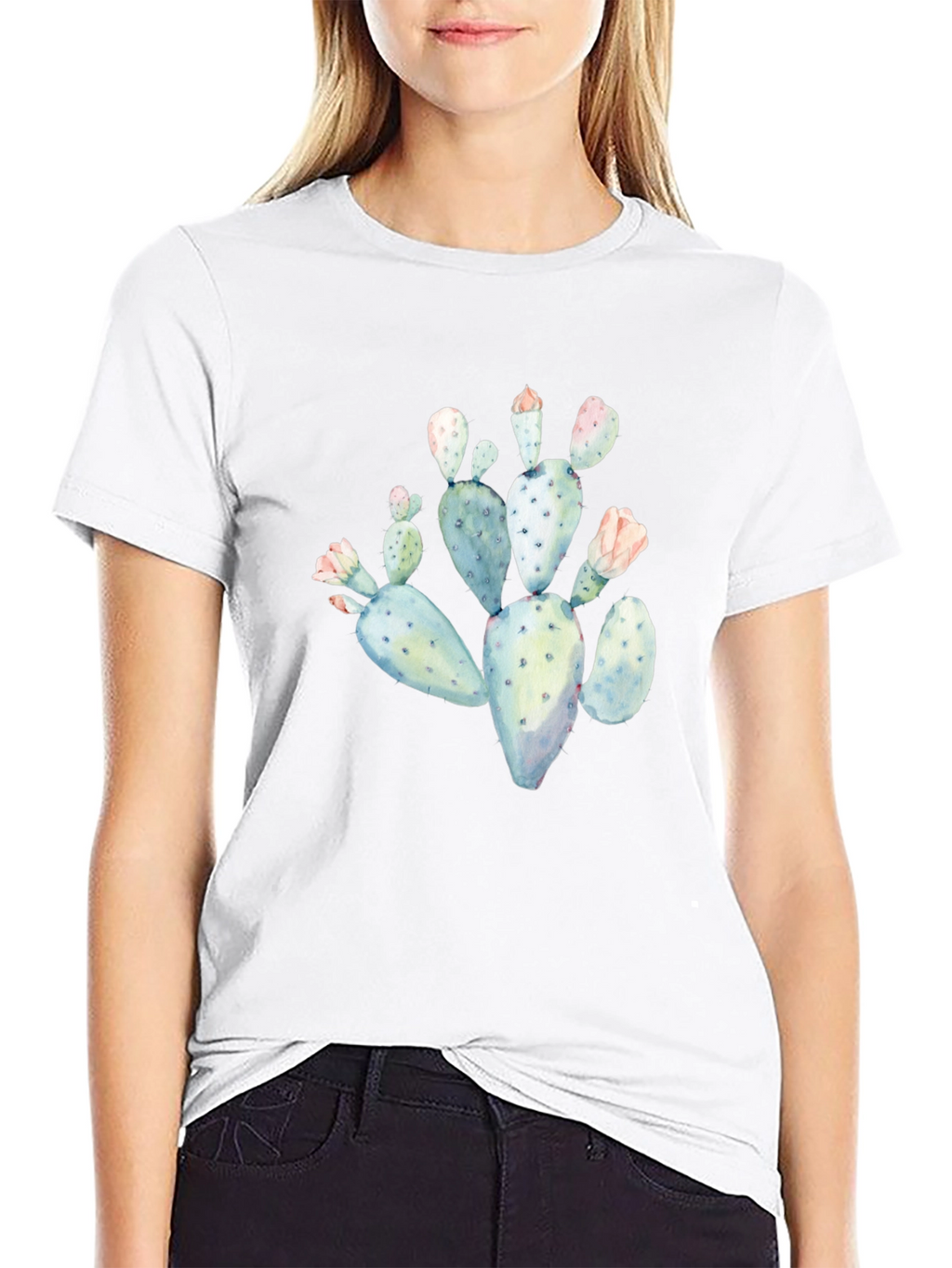 Cactus Graphic Tee - Black Cotton T-Shirt
