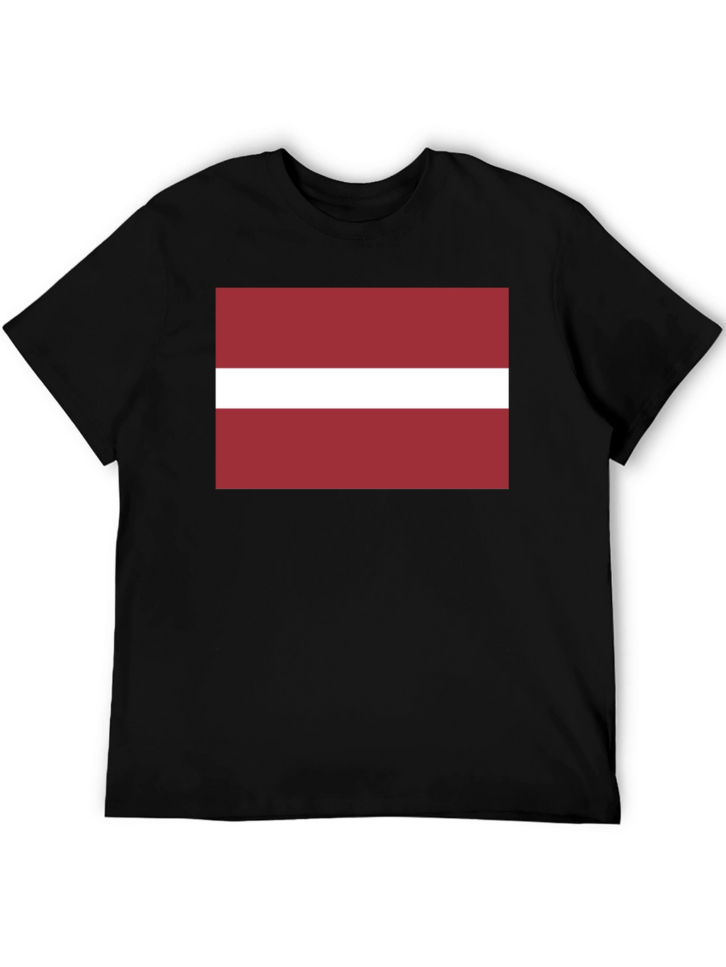 Latvia Flag Graphic T-Shirt - Black