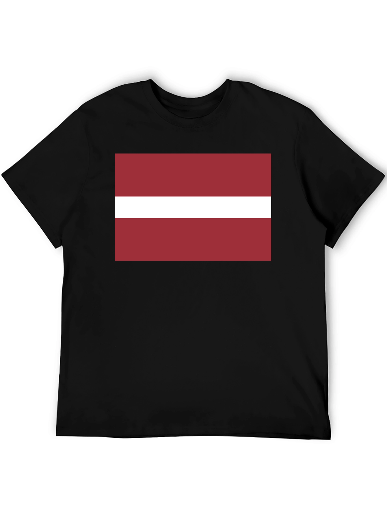 Latvia Flag Graphic T-Shirt - Black