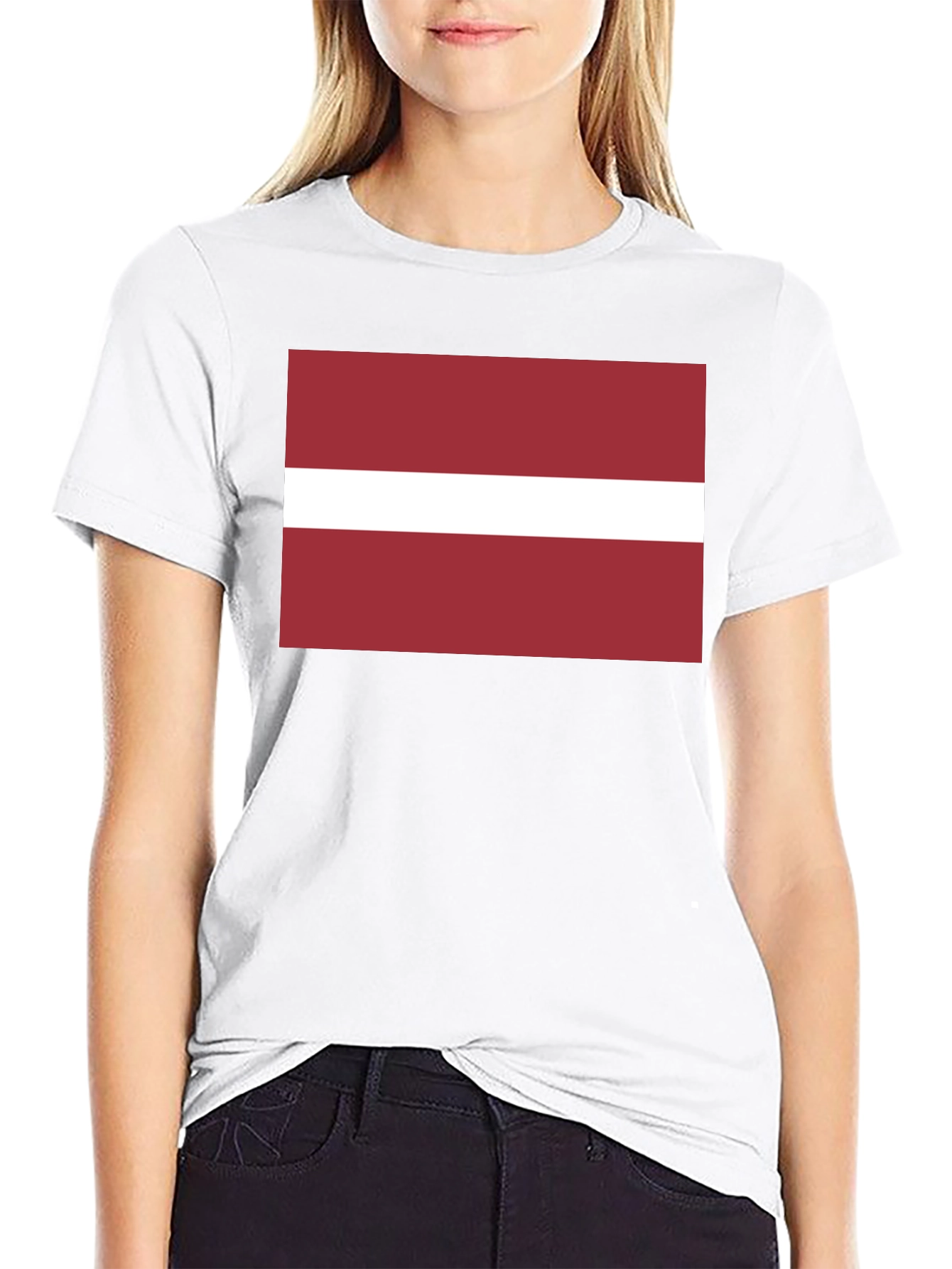 Latvia Flag Graphic T-Shirt - Black
