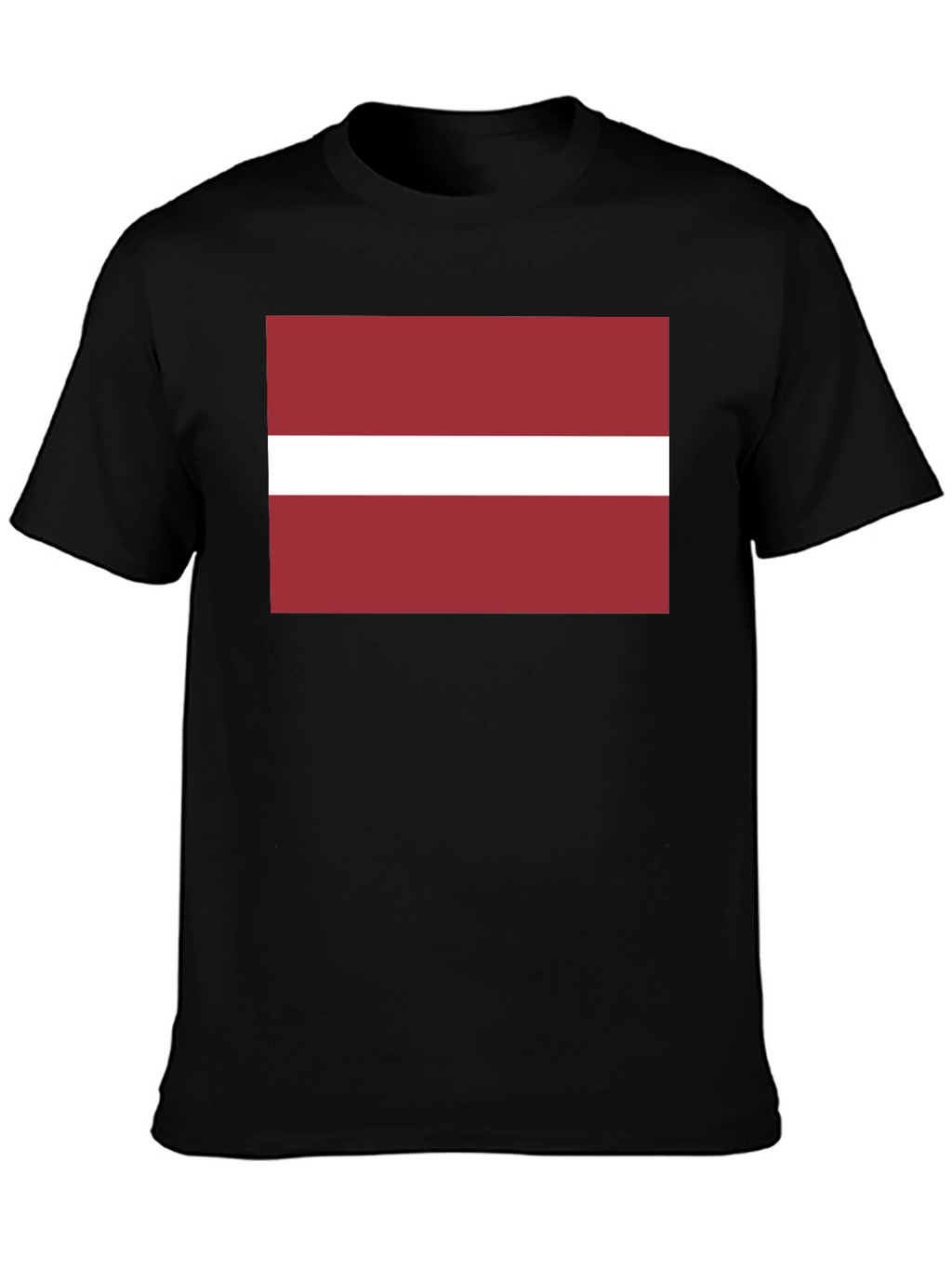 Latvia Flag Graphic T-Shirt - Black