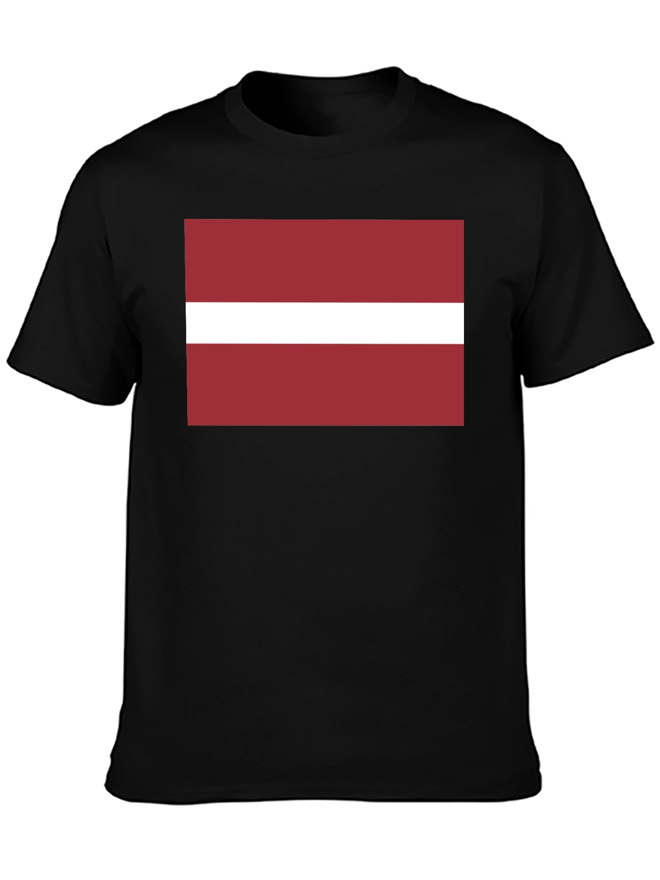 Latvia Flag Graphic T-Shirt - Black
