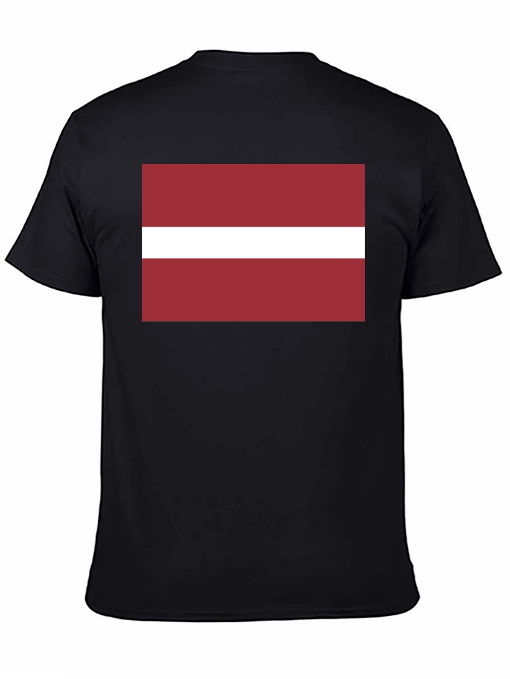 Latvia Flag Graphic T-Shirt - Black