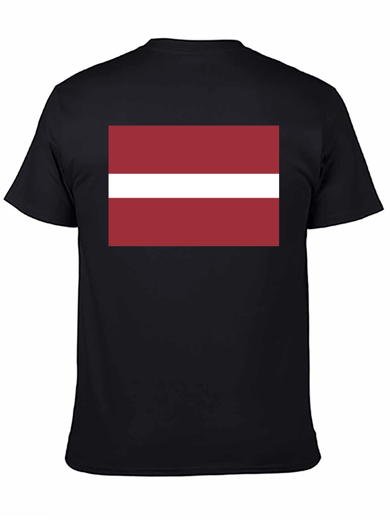 Latvia Flag Graphic T-Shirt - Black