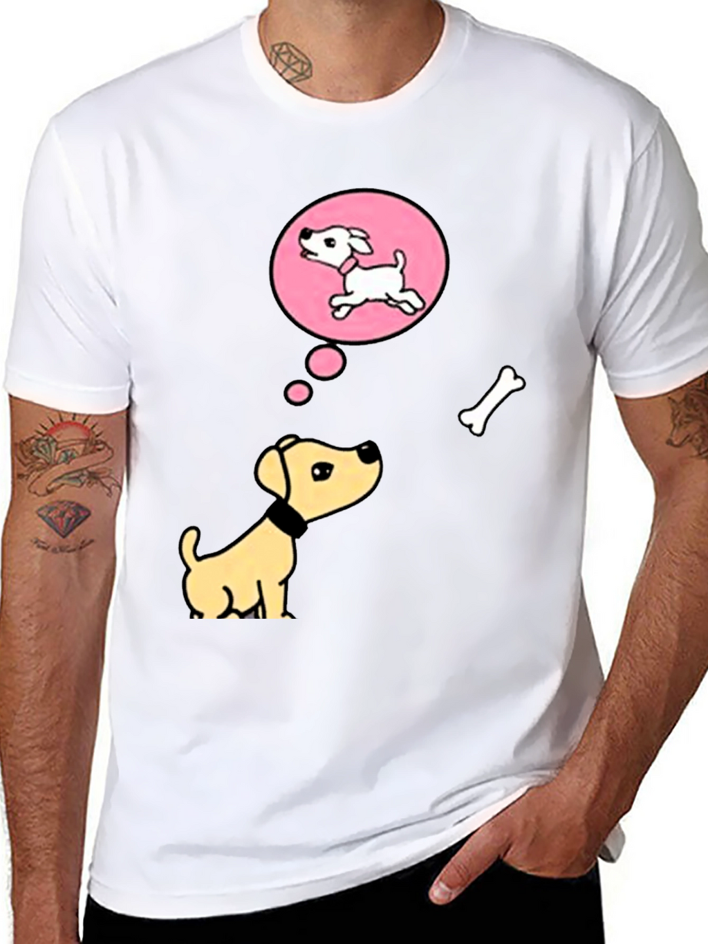 Dreaming Dog Black T-Shirt