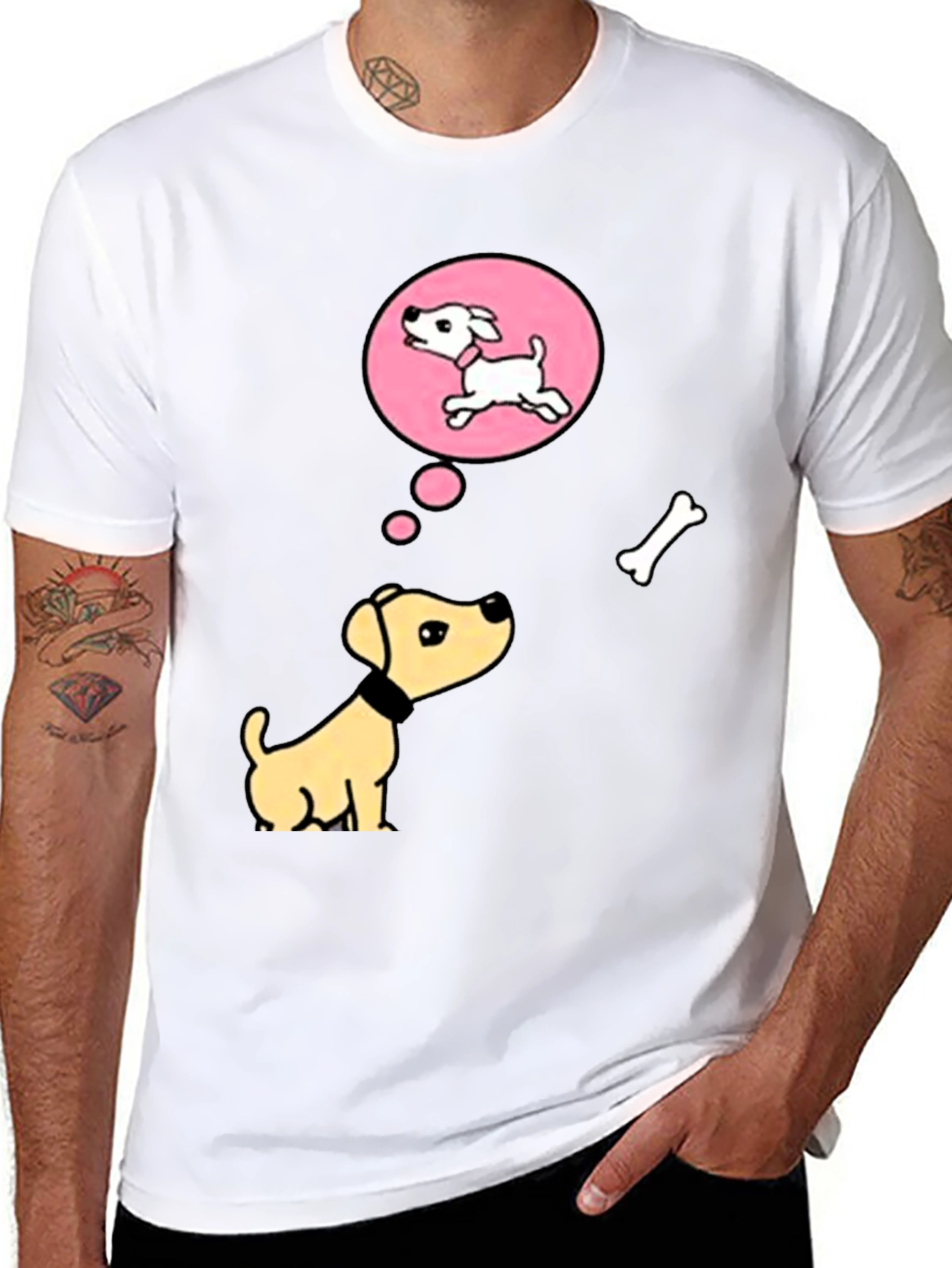 Dreaming Dog Black T-Shirt