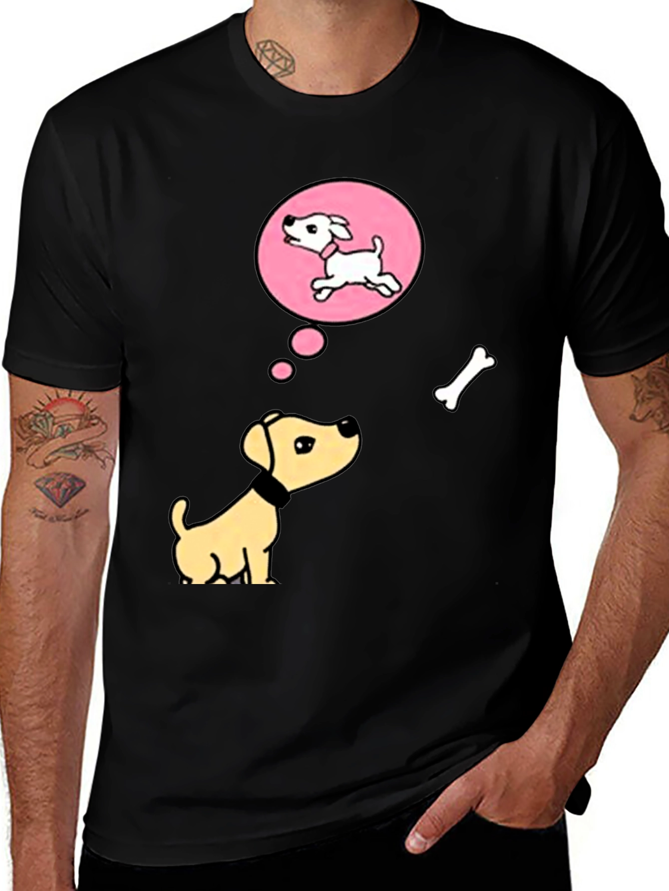 Dreaming Dog Black T-Shirt