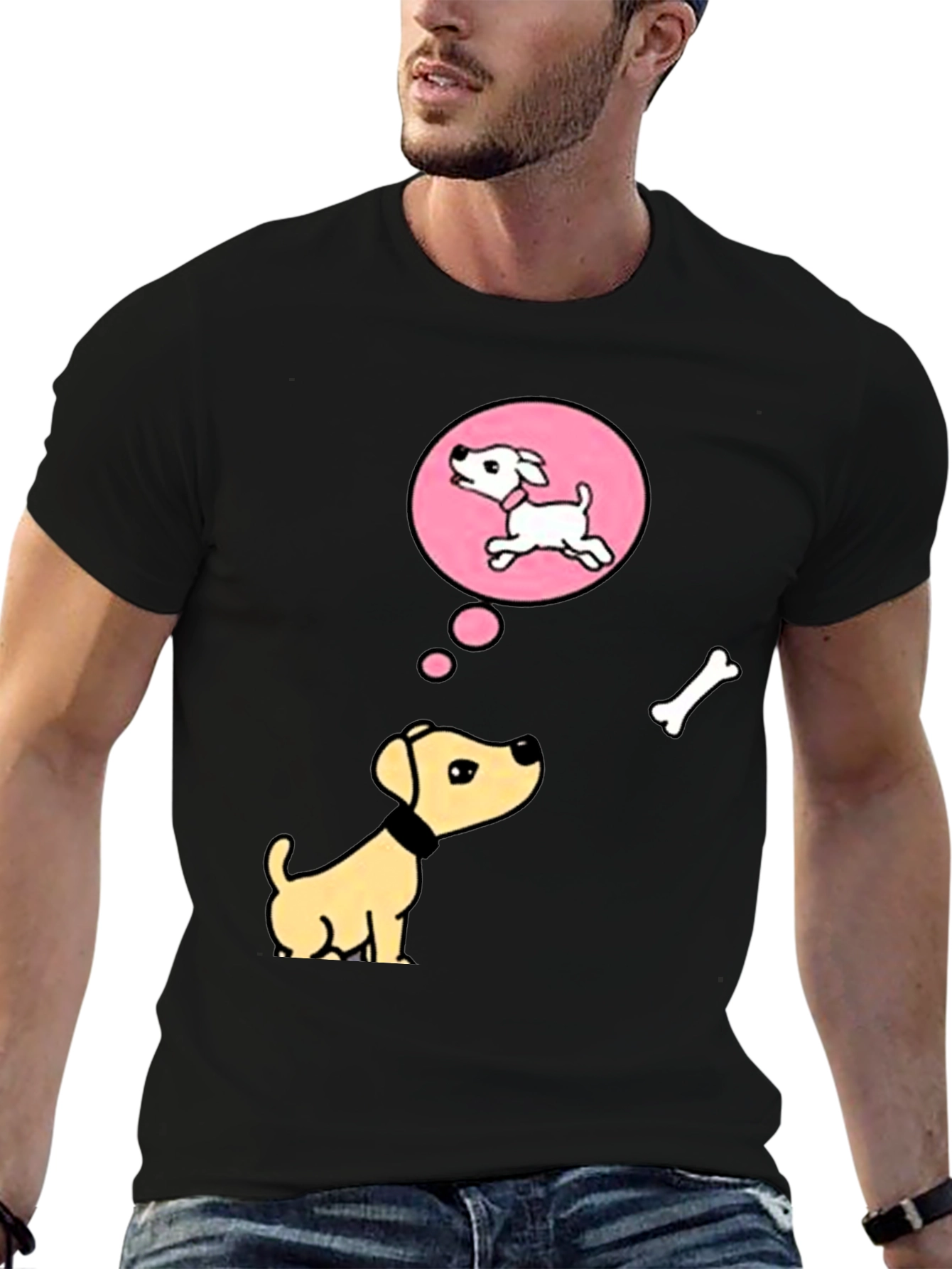Dreaming Dog Black T-Shirt