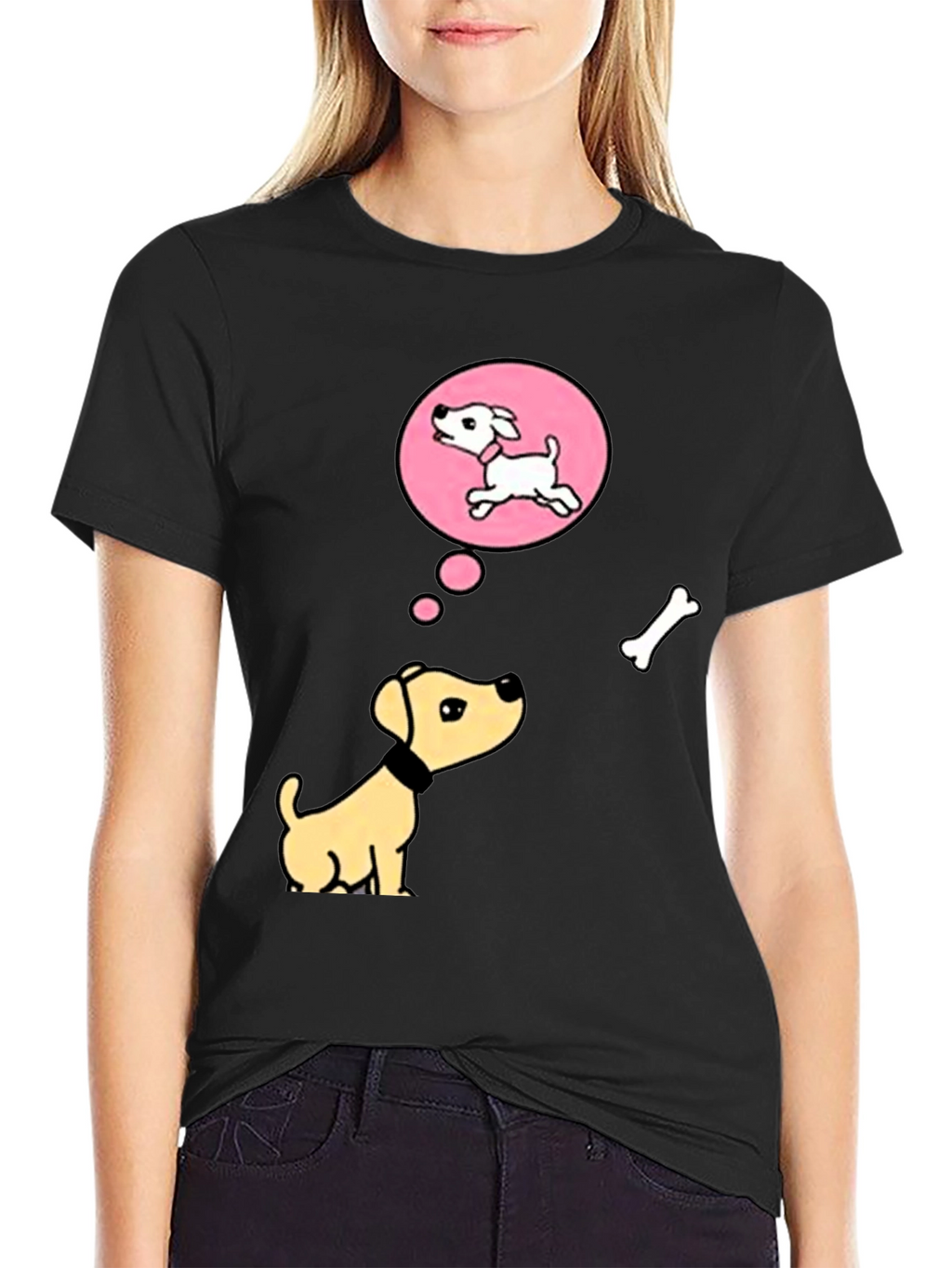 Dreaming Dog Black T-Shirt