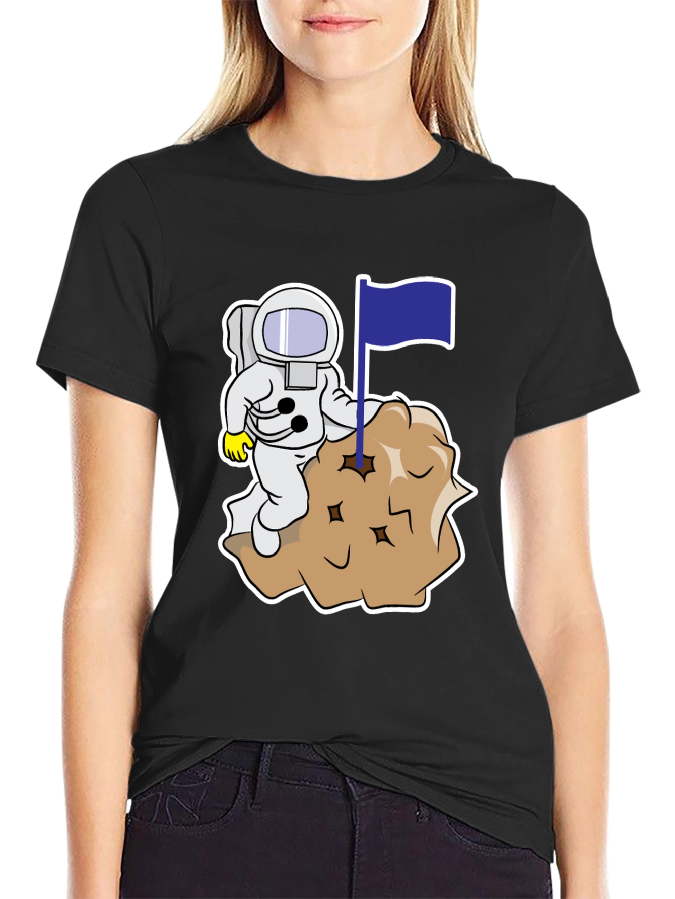 Astronaut Flag Graphic T-Shirt - Space Explorer Tee