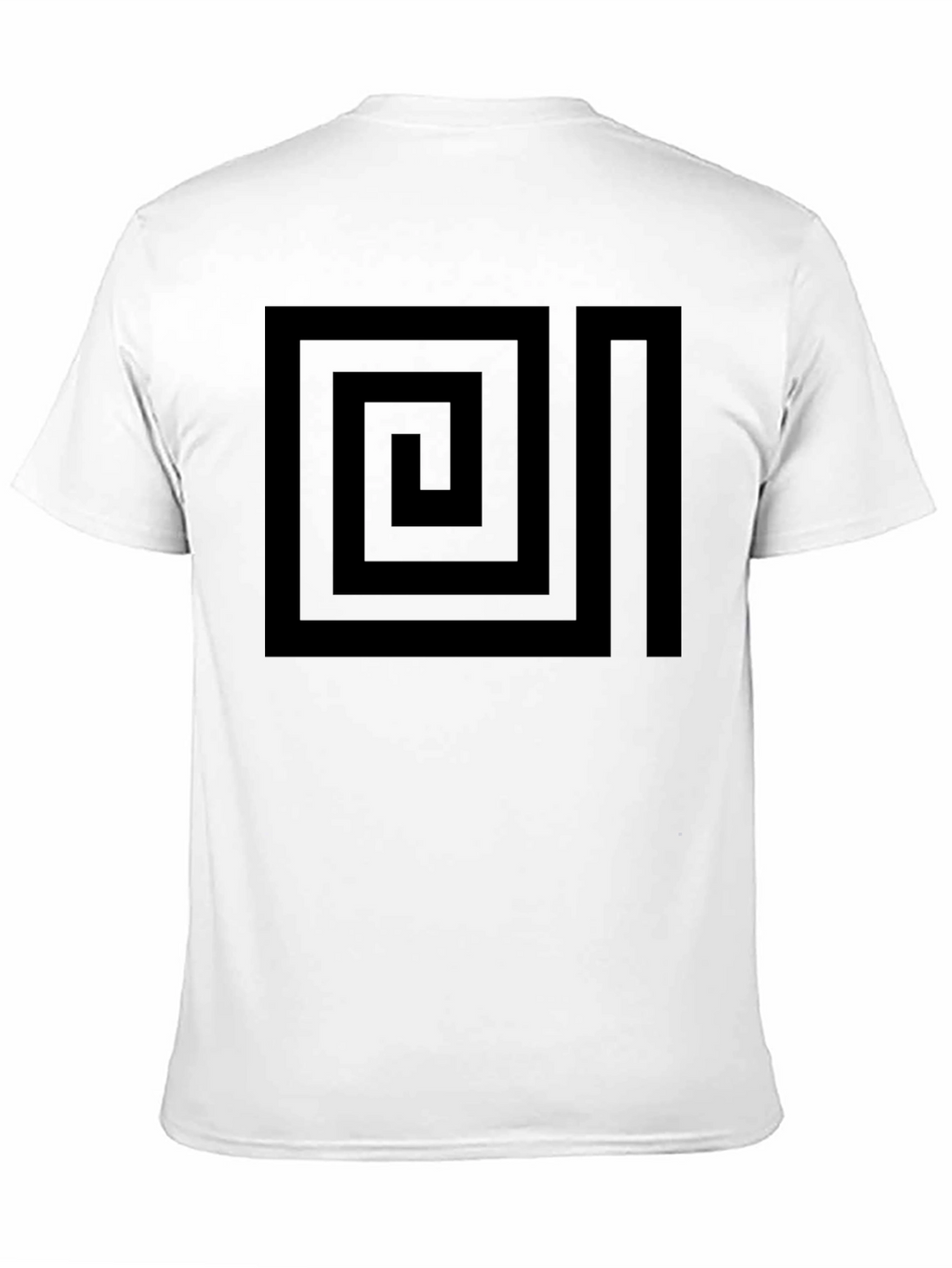 Geometric Maze Design Black T-Shirt