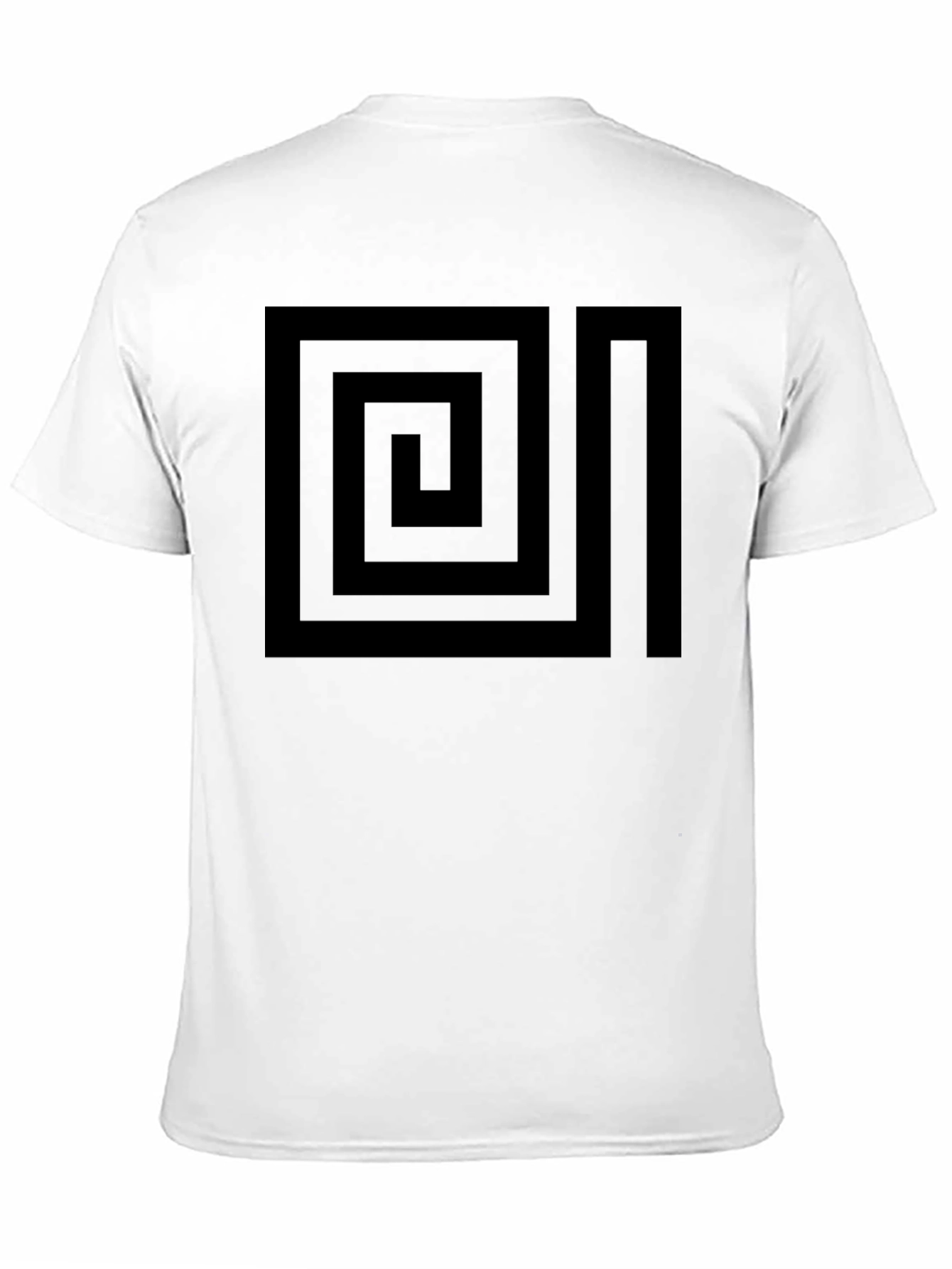 Geometric Maze Design Black T-Shirt