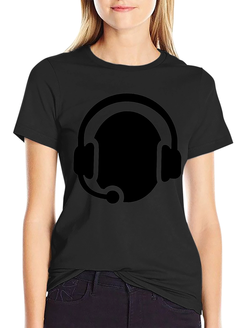 Gamer Headset Graphic Tee - Black