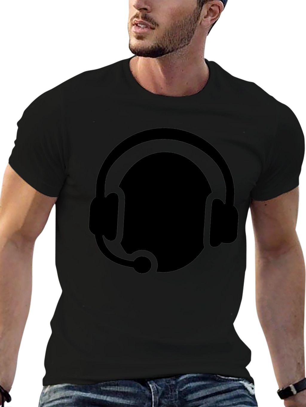 Gamer Headset Graphic Tee - Black