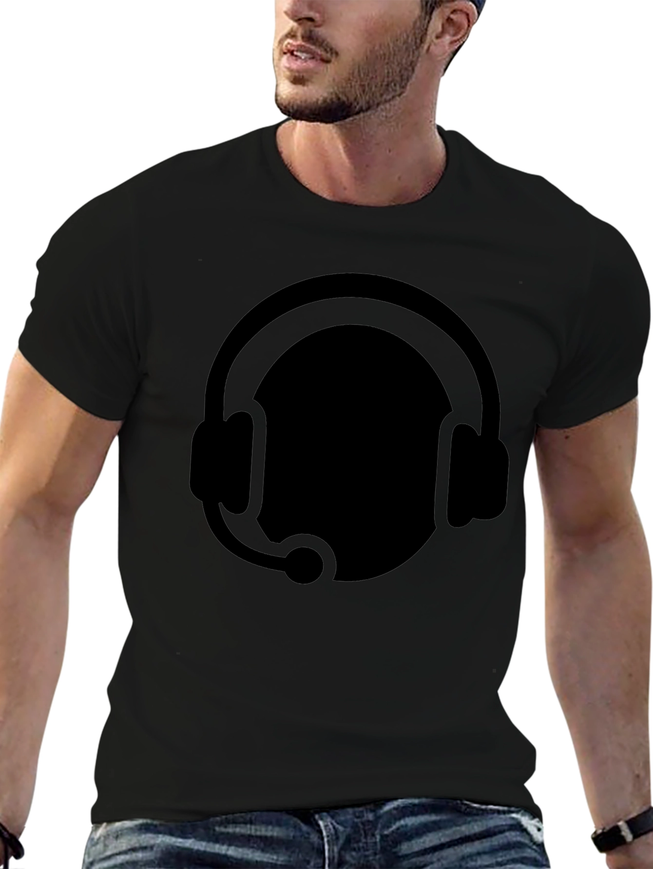 Gamer Headset Graphic Tee - Black
