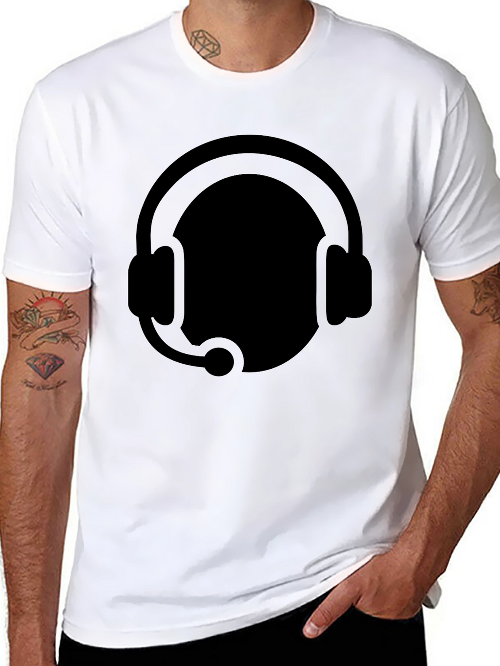 Gamer Headset Graphic Tee - Black